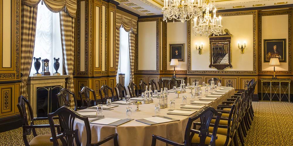 Private dining room at The Lanesborough, London: elegant decor for upscale meetings and events.