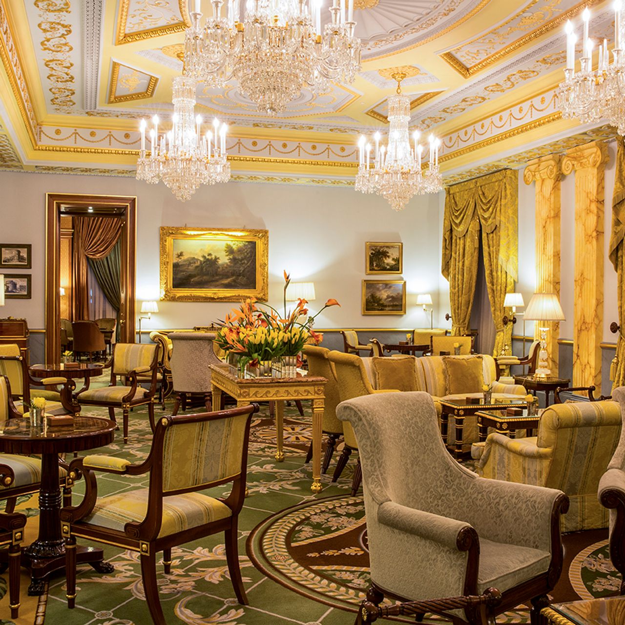 Luxurious private dining room at The Lanesborough, ideal for elegant events and meetings.
