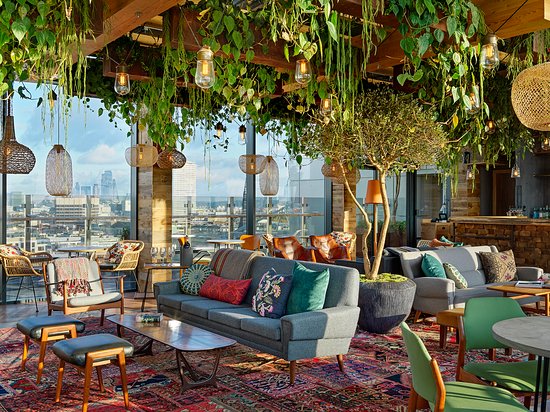 Rooftop terrace at Treehouse Hotel London, stylish lounge for networking events and meetings