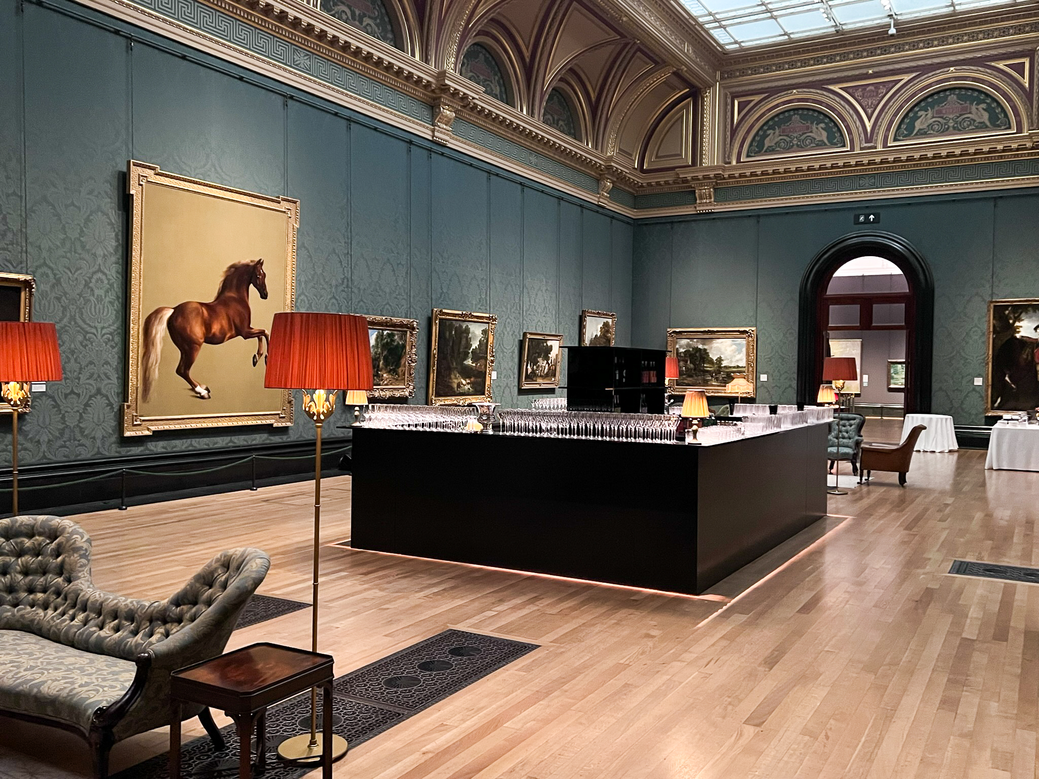 Elegant event space in National Gallery Room 34, ideal for upscale cocktail receptions.