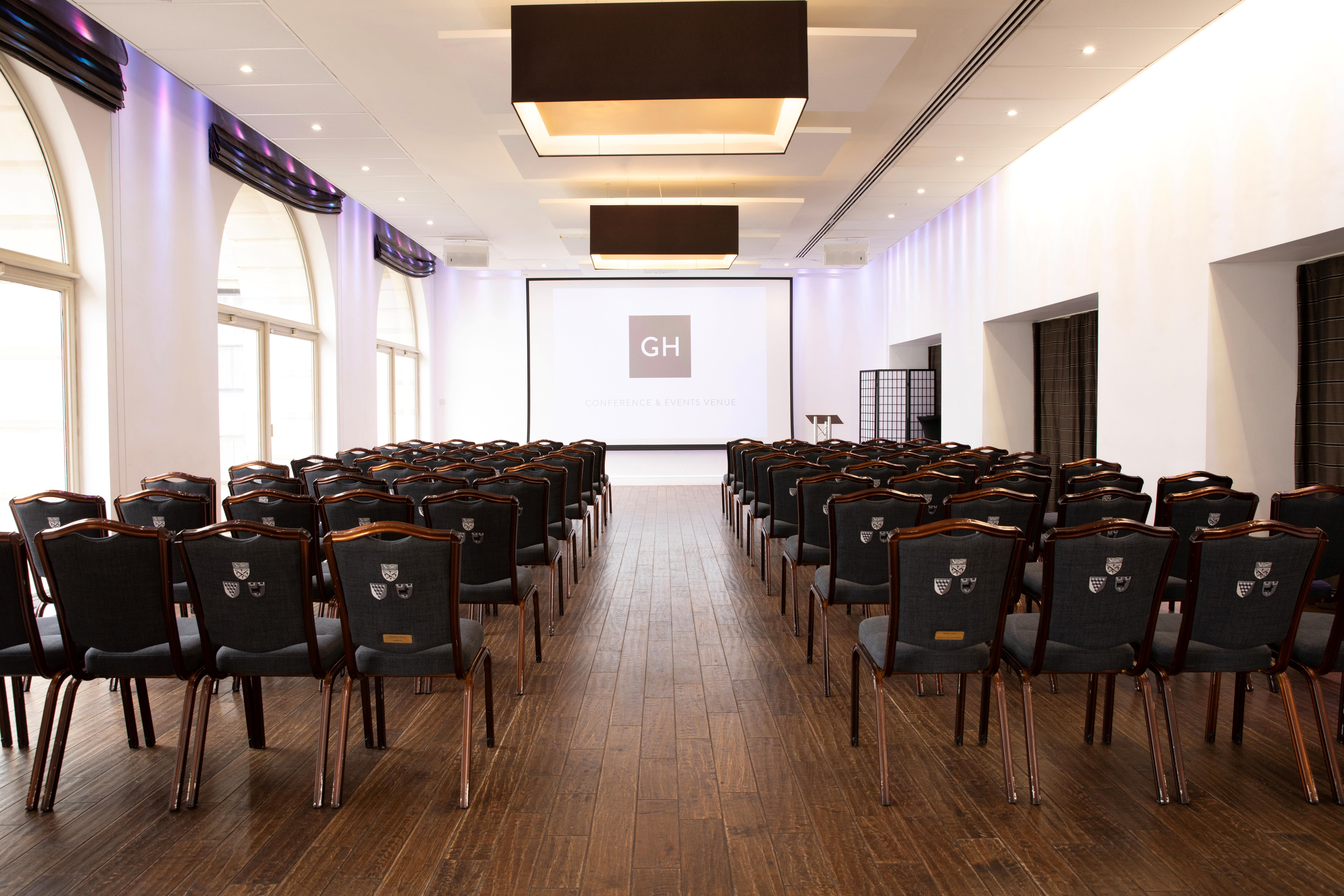 Banqueting Hall at Glaziers Hall: modern event space for conferences and presentations.
