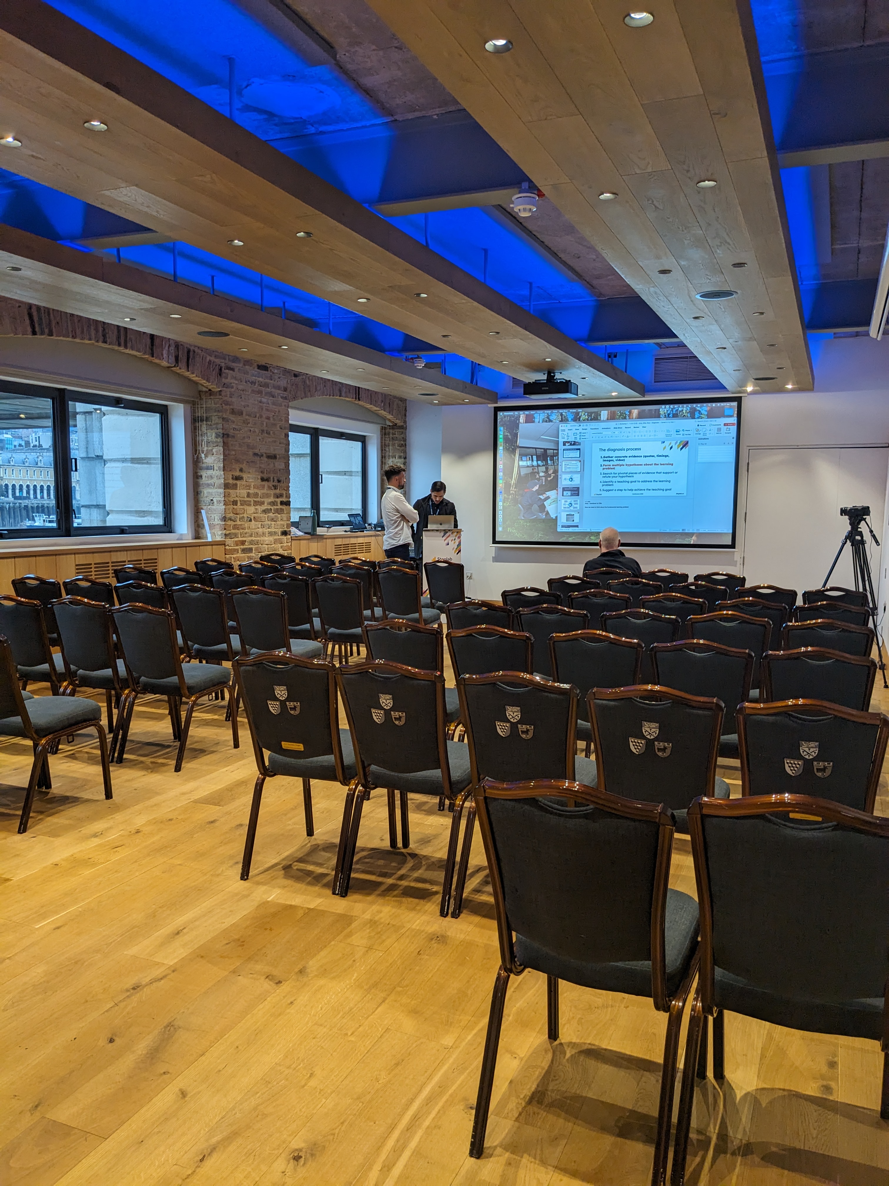 Exclusive Venue Hire at Glaziers Hall, professional meeting space ready for presentations.