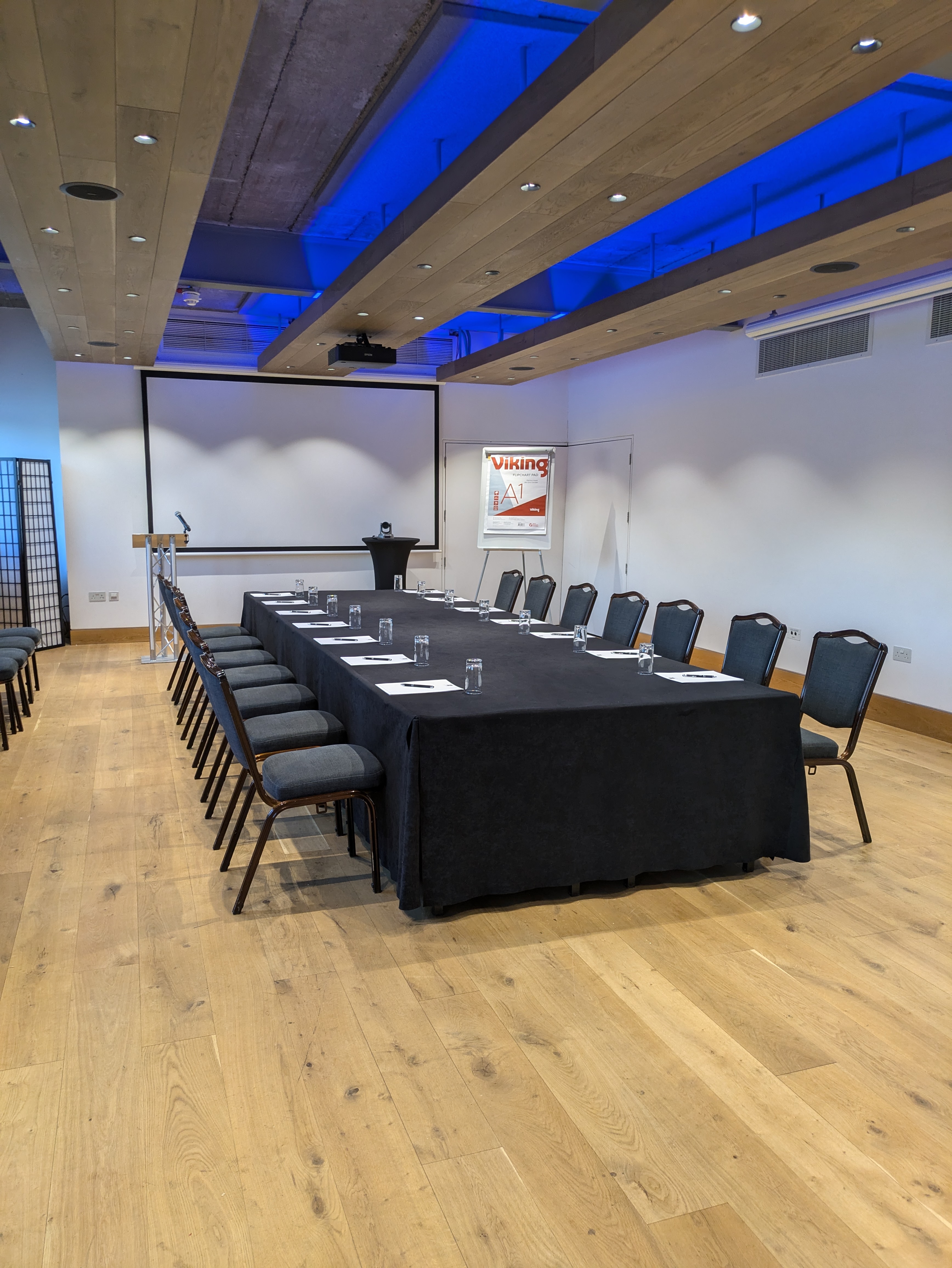 Meeting room setup at Glaziers Hall for corporate events and presentations.