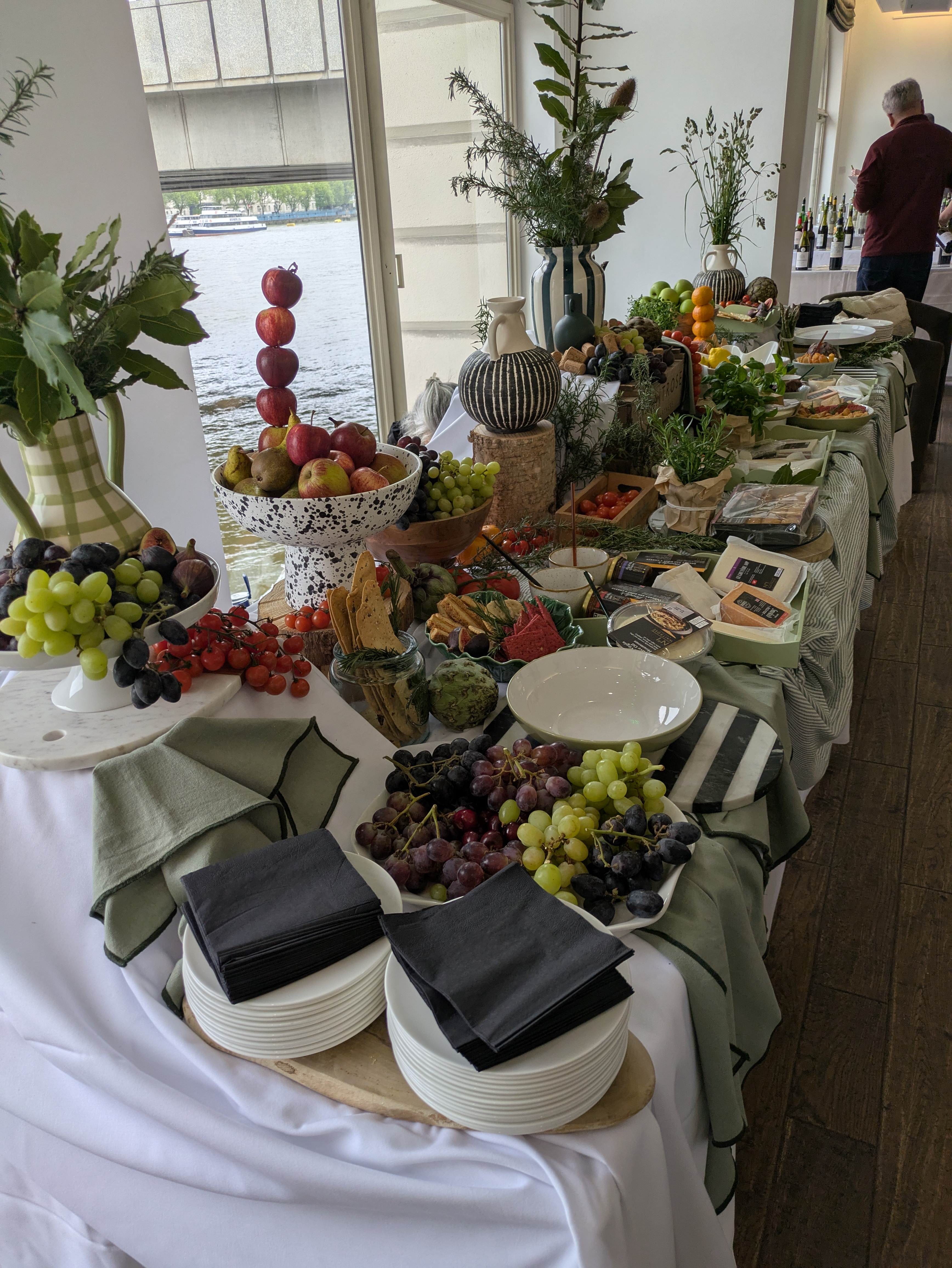 Exclusive Venue Hire at Glaziers Hall with vibrant fruit and cheese display for upscale events.