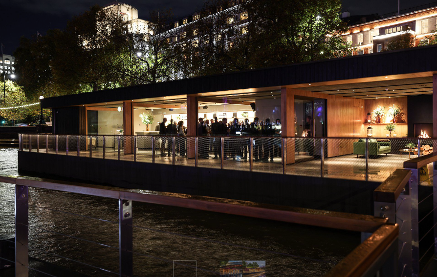 Modern event space at Woods Quay with warm lighting for upscale gatherings.