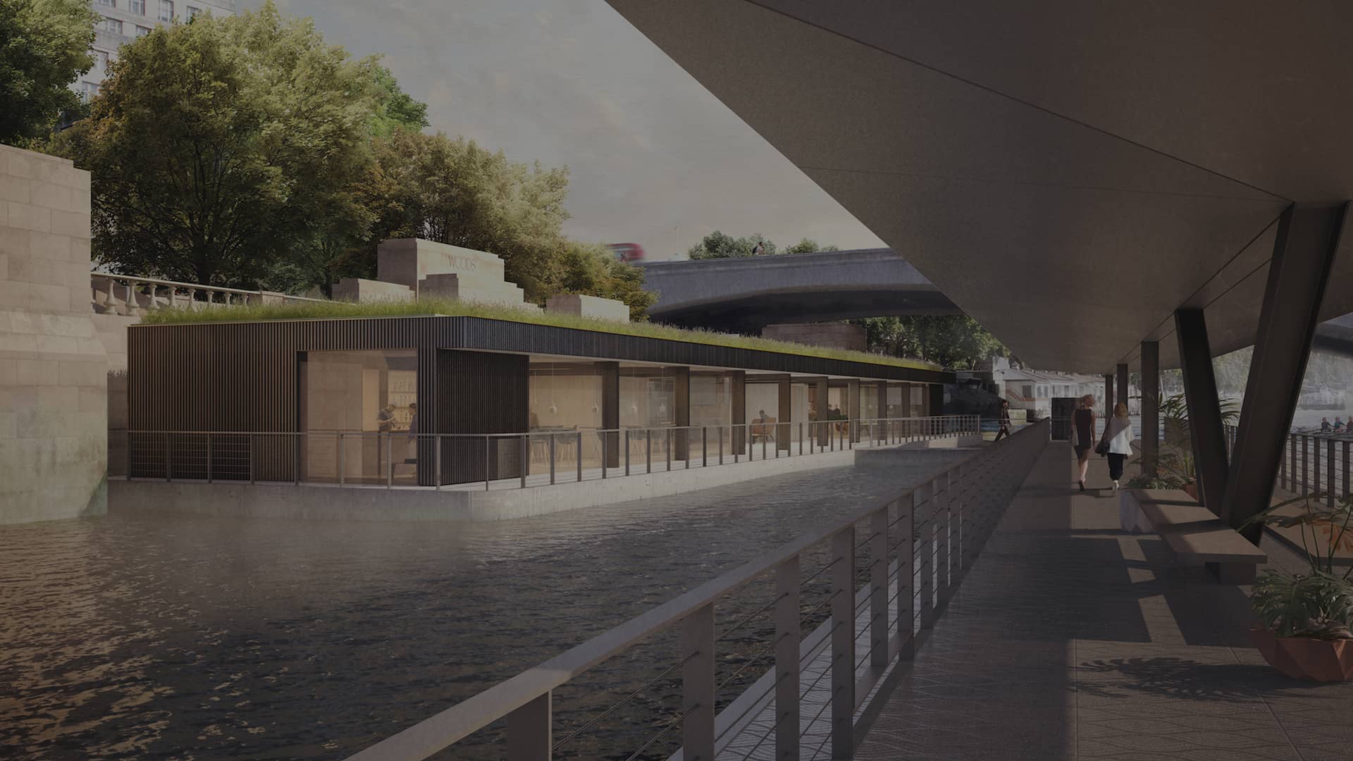 Cormorant Deck: modern event space with scenic waterfront views, perfect for gatherings.