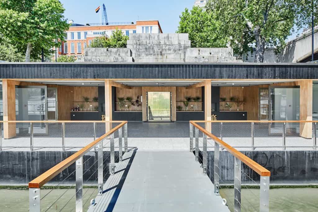 Cormorant Deck: modern event space with large windows, perfect for gatherings and corporate events.