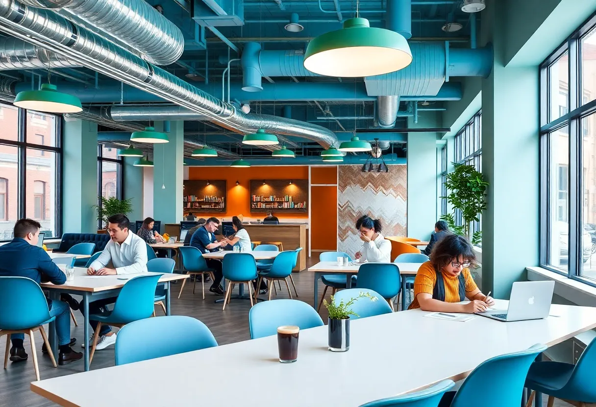 Switchyards Birmingham meeting room with rigid seating for coworking and networking events.