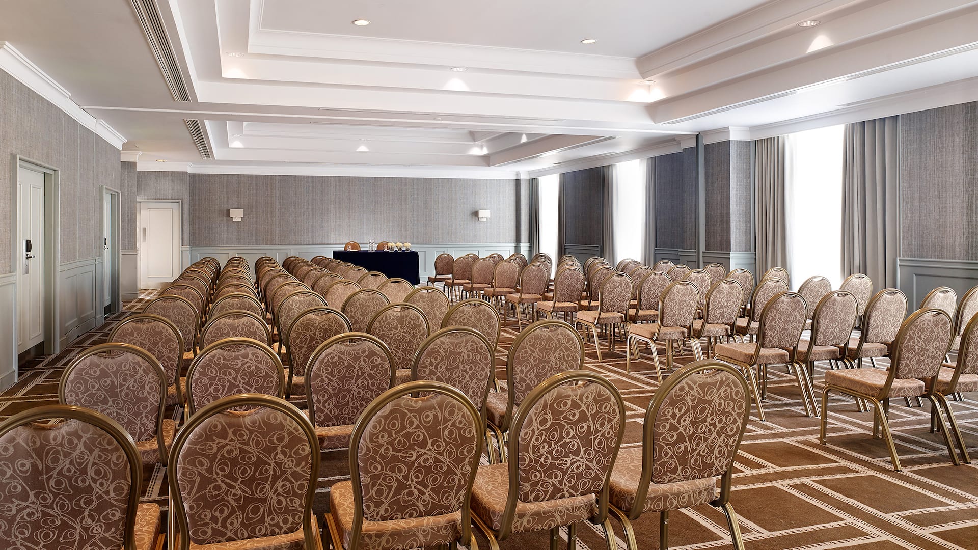 Ballroom at Birmingham Sheraton: theater-style event setup for seminars and corporate presentations.