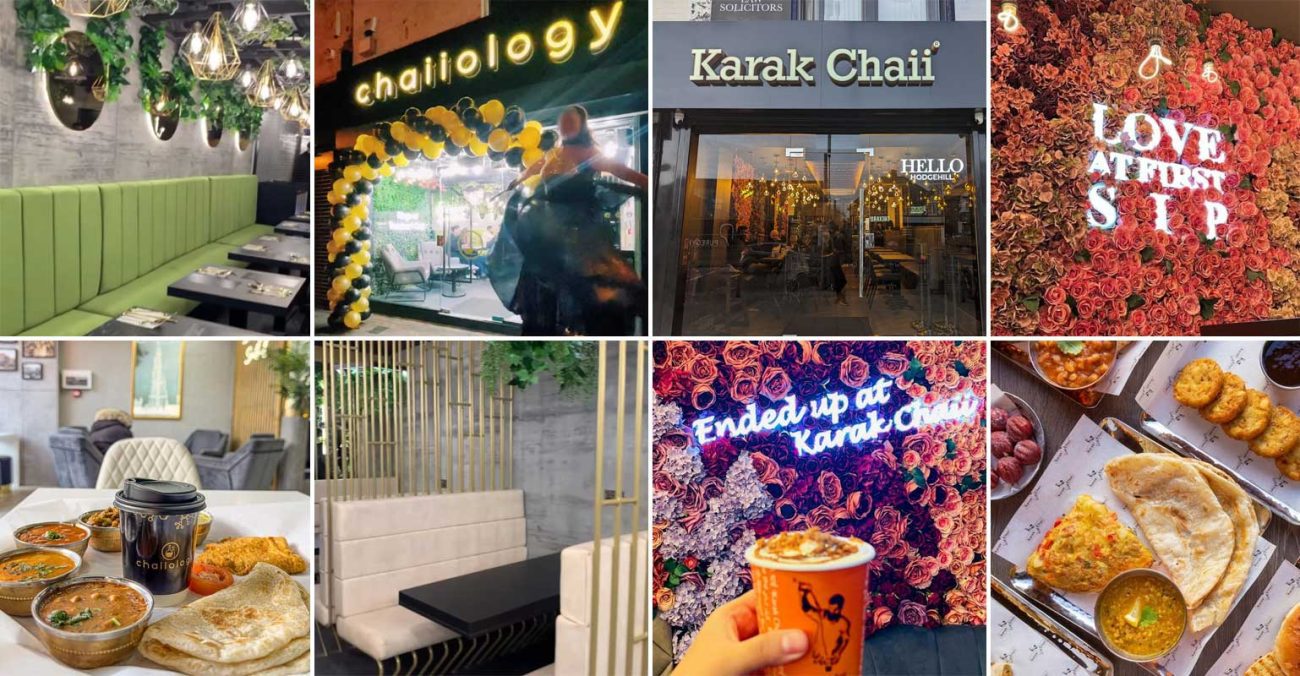 Chaiiology restaurant featuring floral wall decor for event venue and social media marketing.
