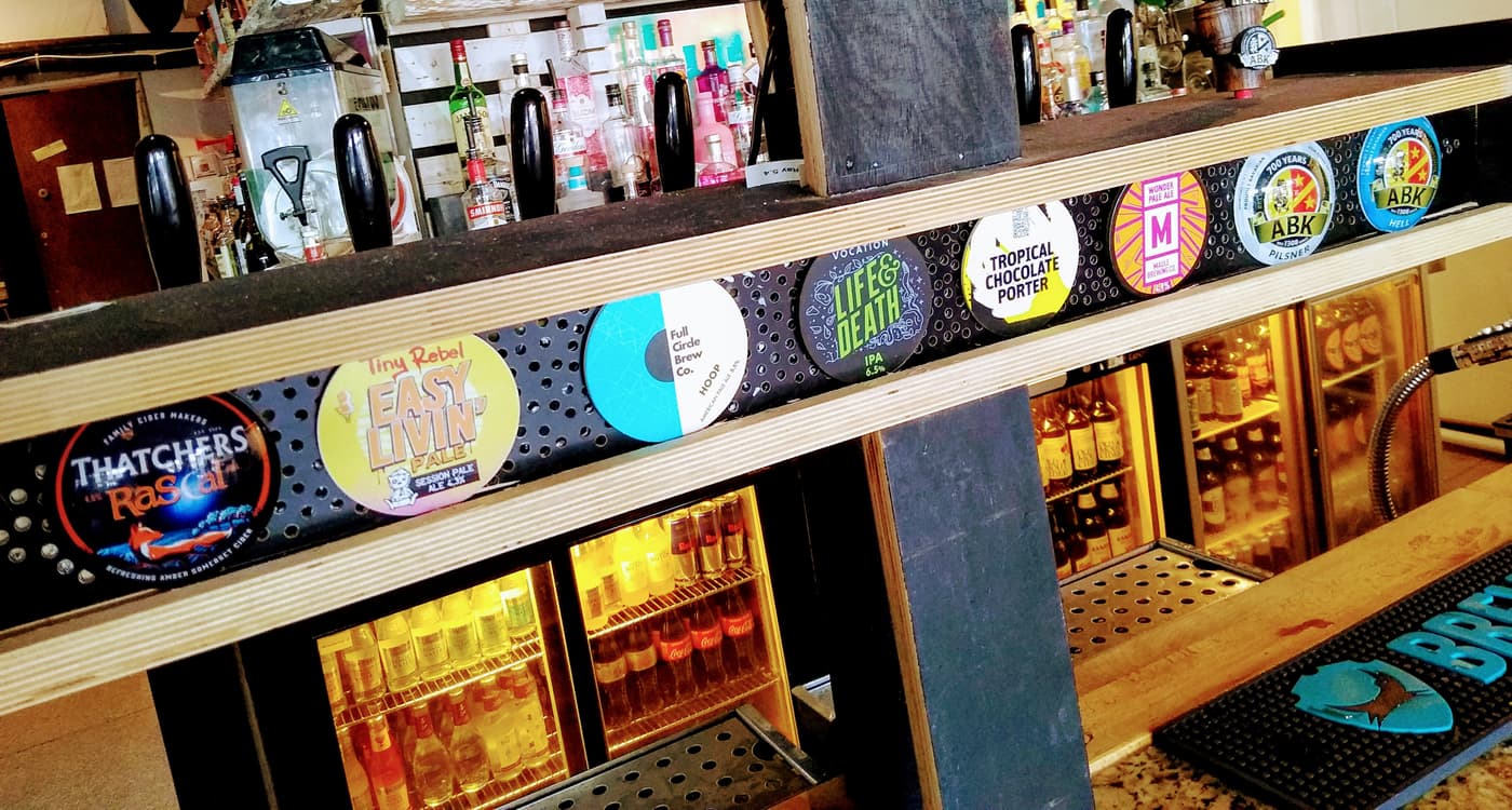 Craft beer tap wall at Joe Joe Jims for corporate networking events and receptions.