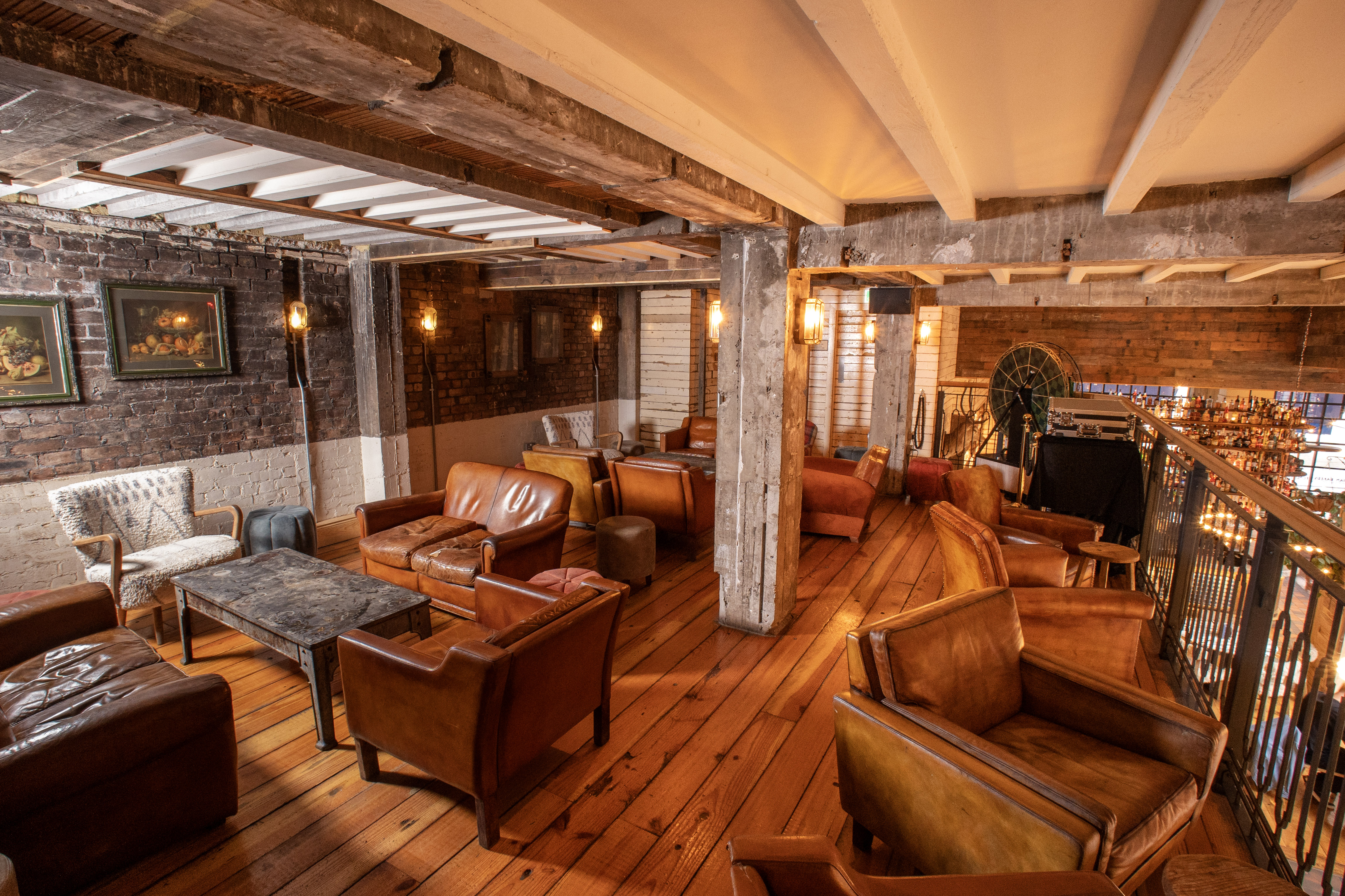 Ludwig's Tavern industrial lounge for VIP networking and corporate event breakout sessions.