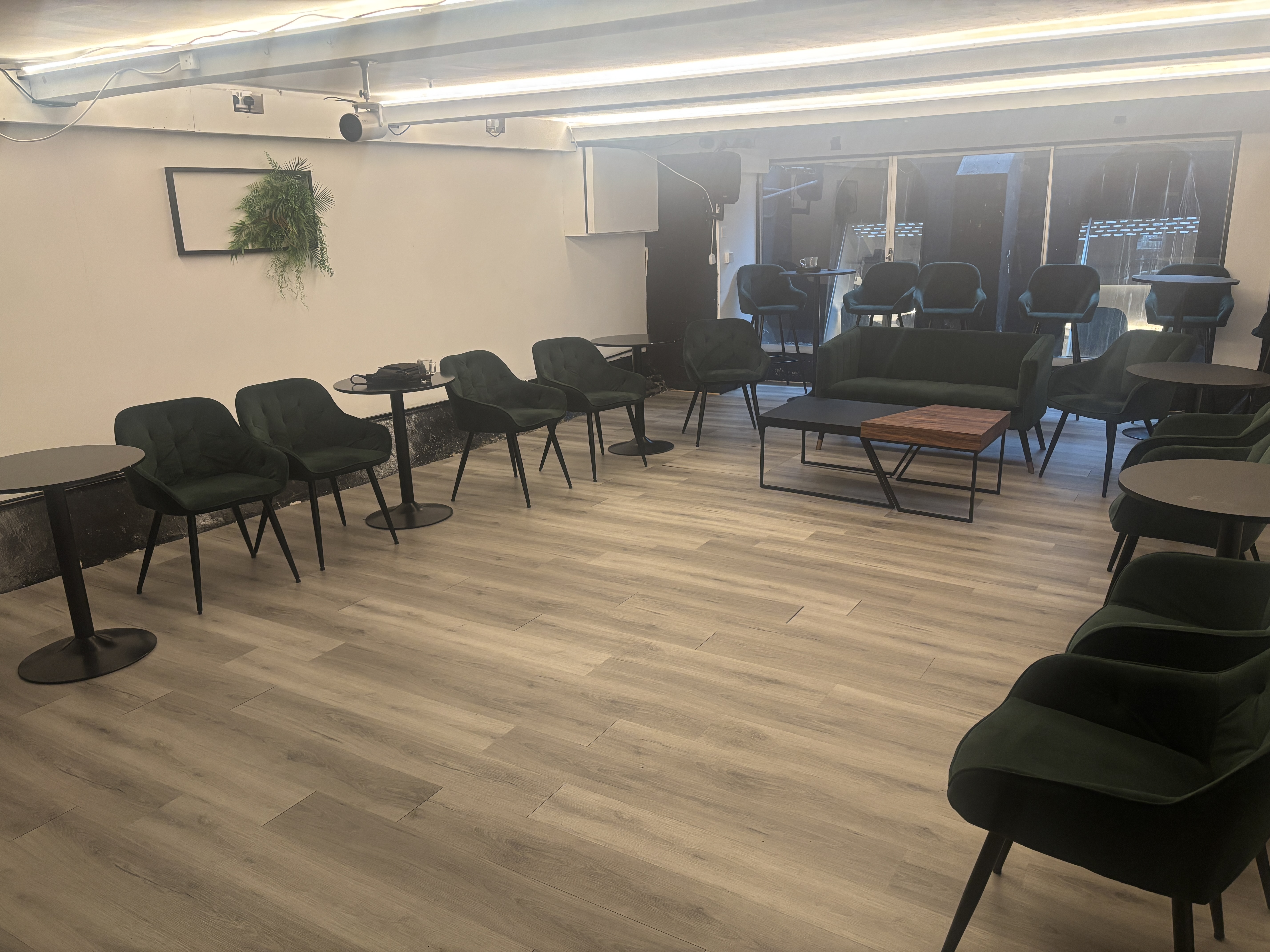 Private lounge at No.22 Kitchen & Bar, ideal for networking events and small workshops.