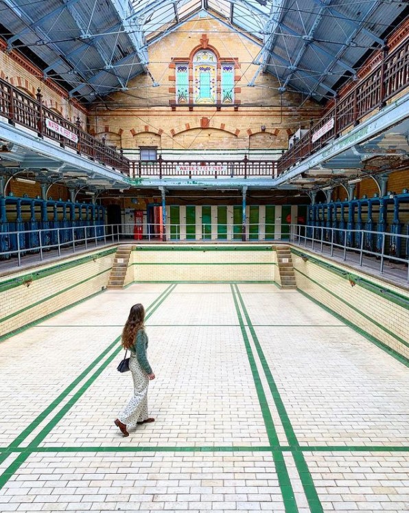The Females Pool at Victoria Baths: industrial event venue with unique architecture.