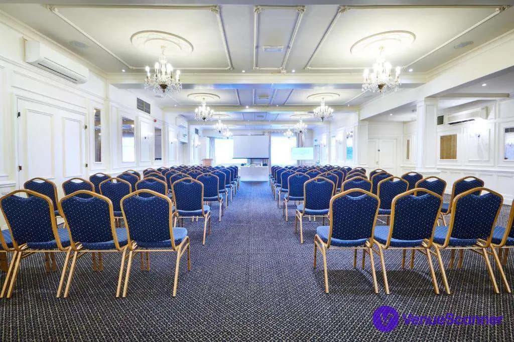 Crystal Ballroom theater-style banquet hall for corporate conferences and professional events.