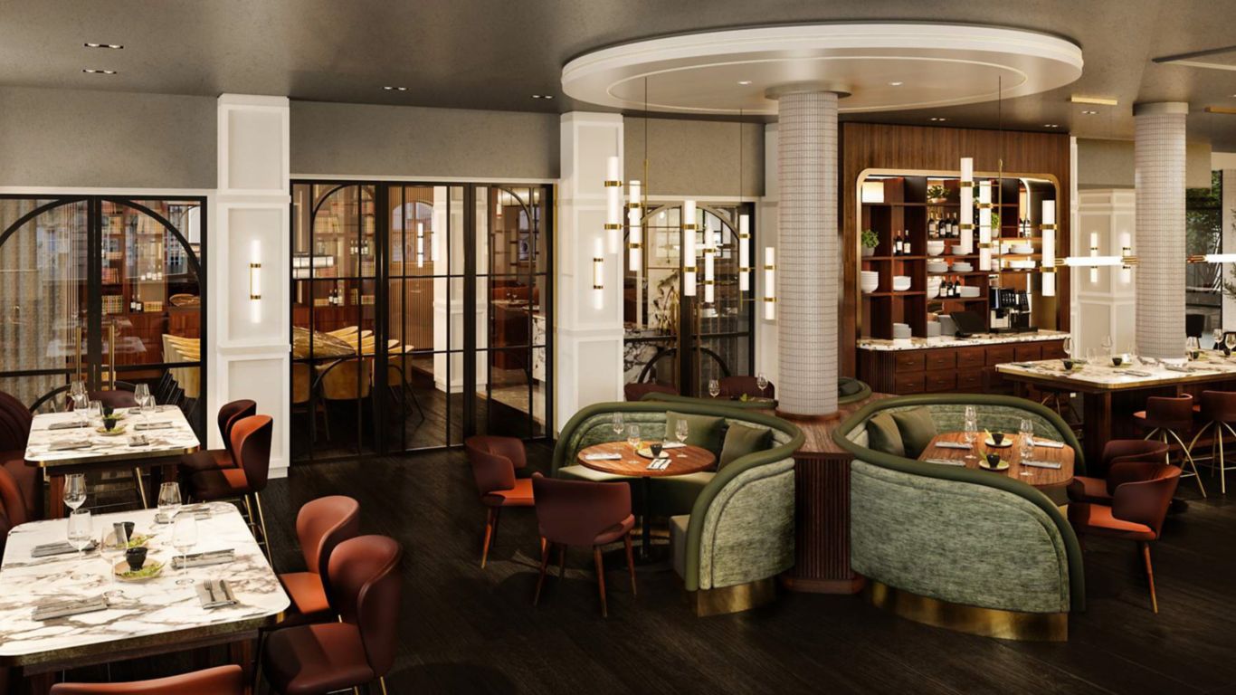 Elegant Rosewood Munich ballroom with modern decor, ideal for corporate meetings and private events.