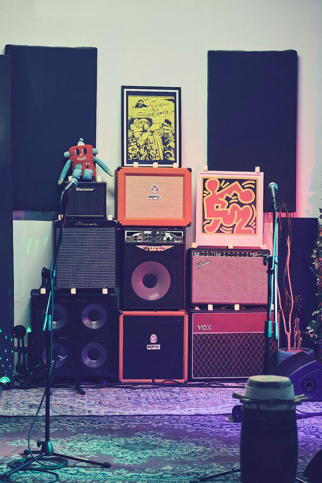 DIO Music Studios rehearsal room, professional sound-isolated practice space for bands.