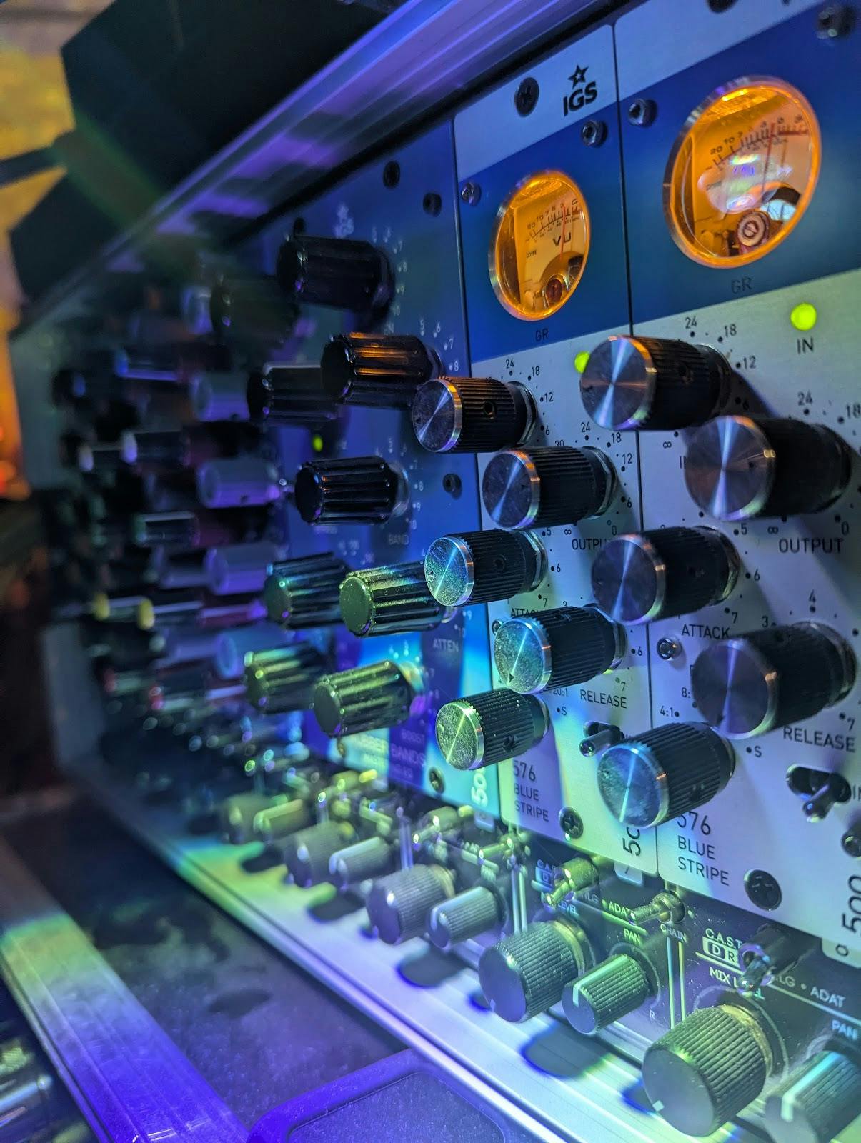 A/V control center at DIO Music Studios for professional event sound engineering and production.