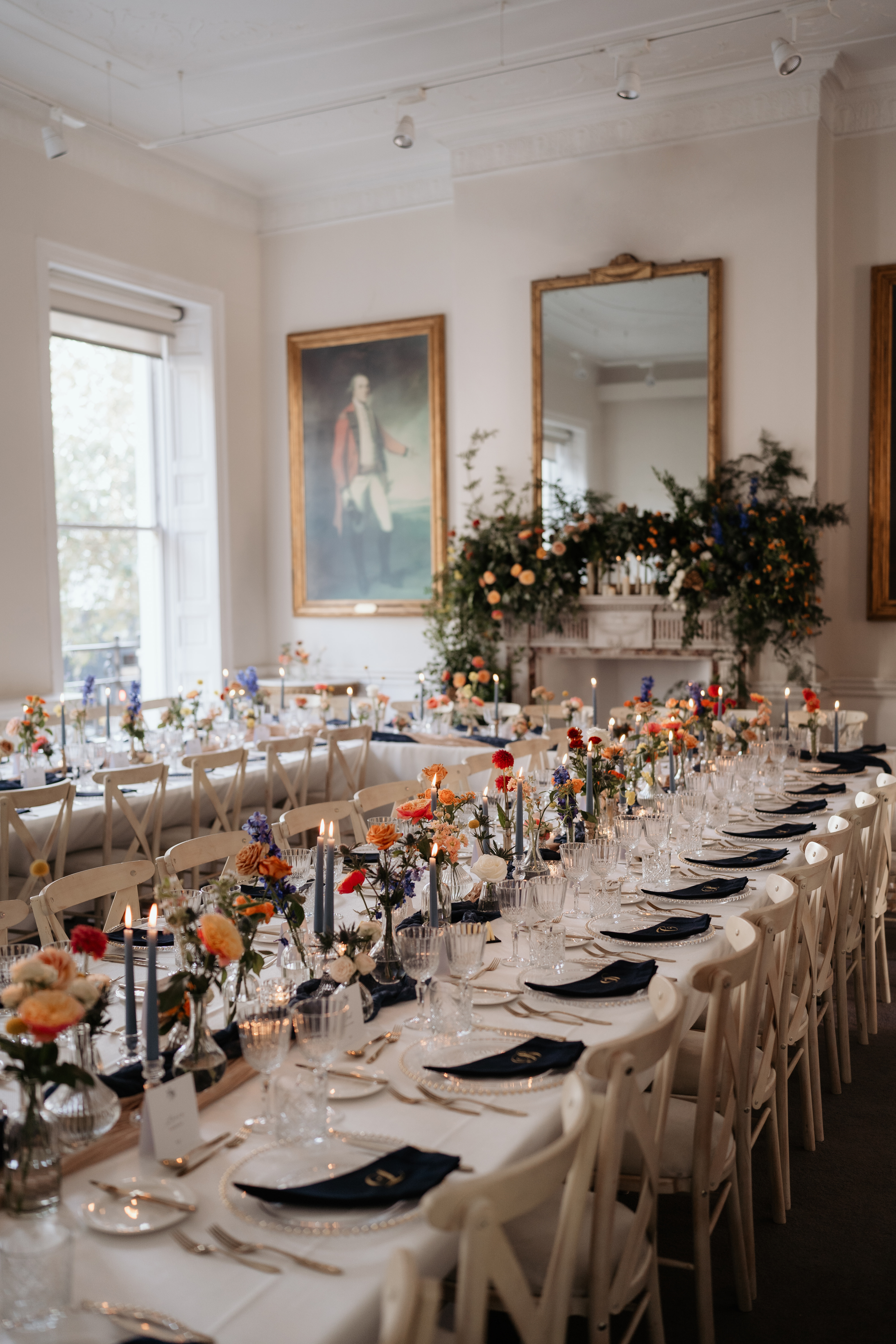 Elegant dining space at John Newsom-Davis Suite for formal gala events.