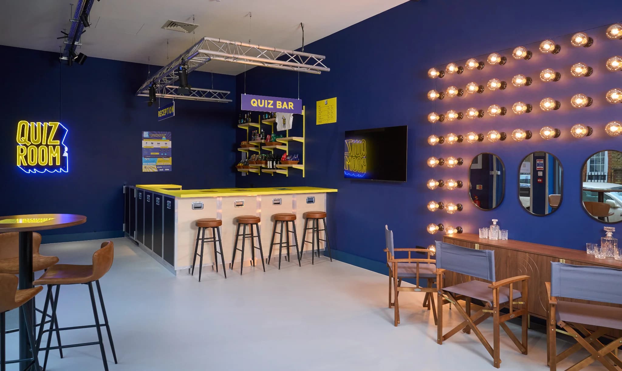 Quiz Room high-energy breakout space for interactive team-building and corporate events.