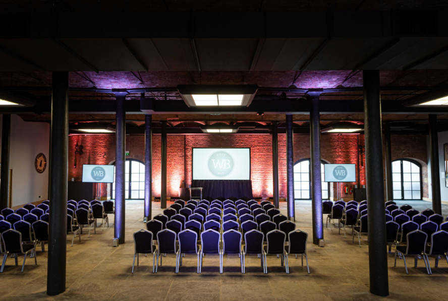 Conference space at Rum Warehouse, Titanic Hotel, Liverpool, ideal for corporate events.