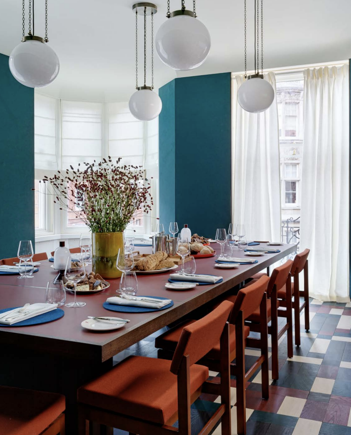 The Swiss Room: Private board meeting and VIP luncheon venue with terracotta seating.