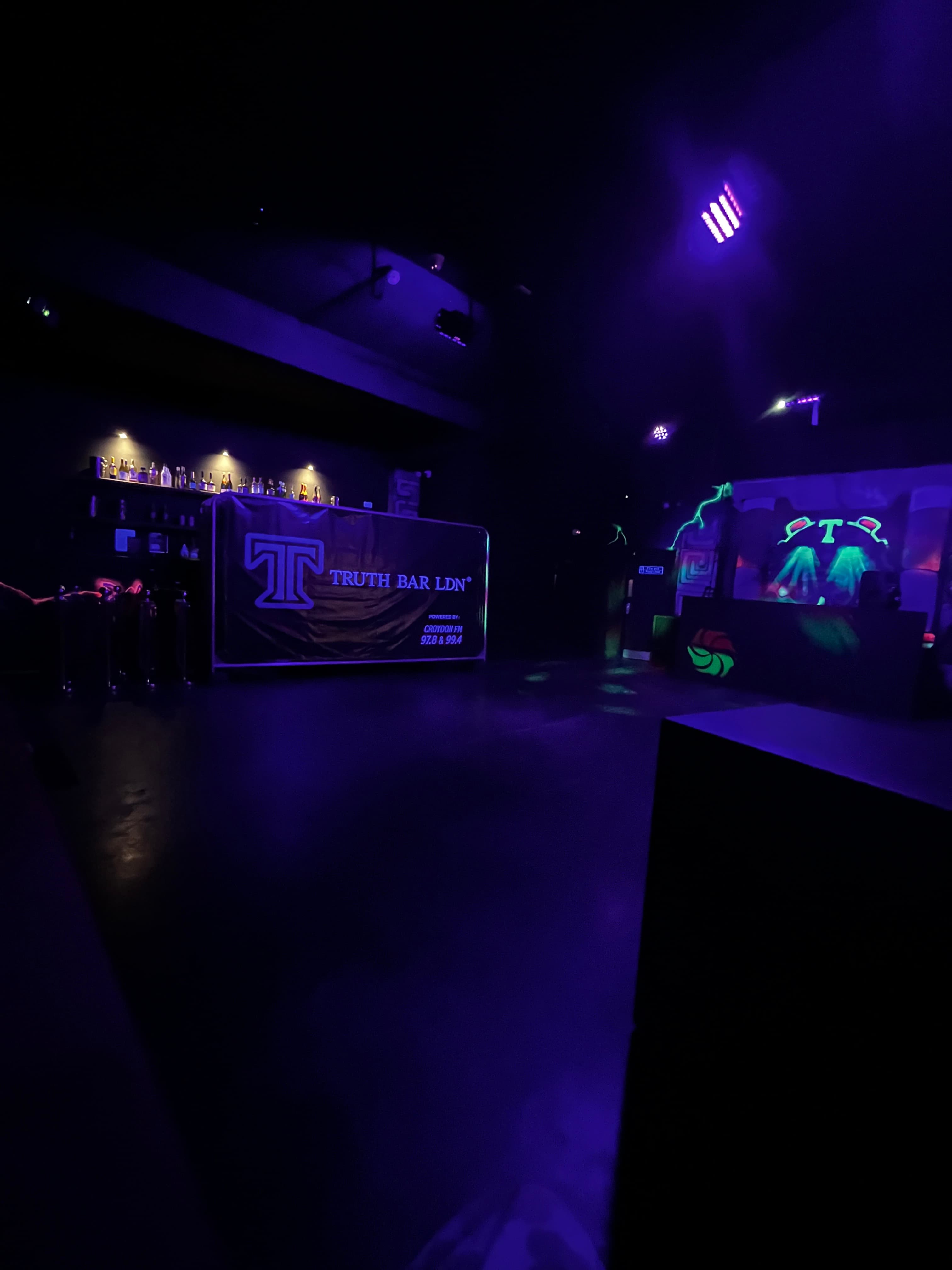 Atmospheric Truth Bar LDN event venue with mood lighting for product launches and brand receptions.