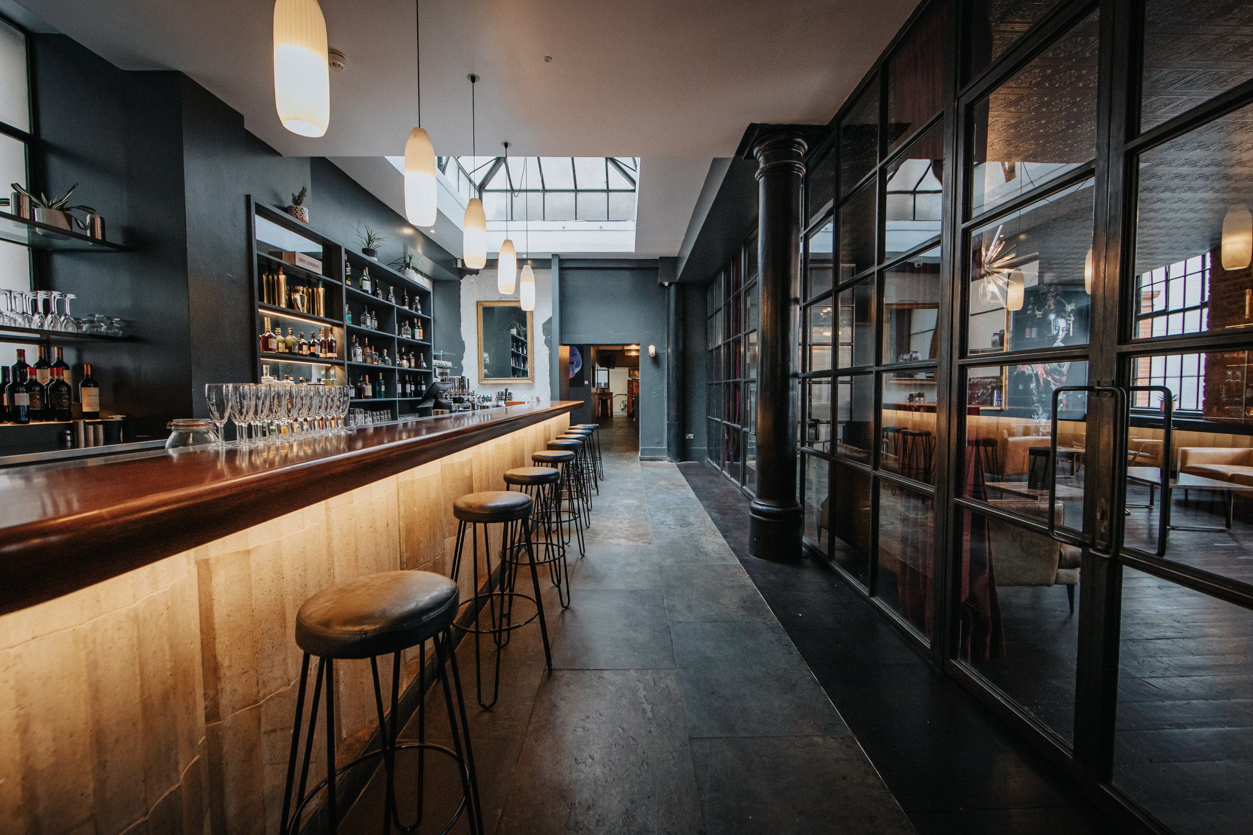 Industrial-chic BRIX LDN dining room for high-end networking and corporate receptions.