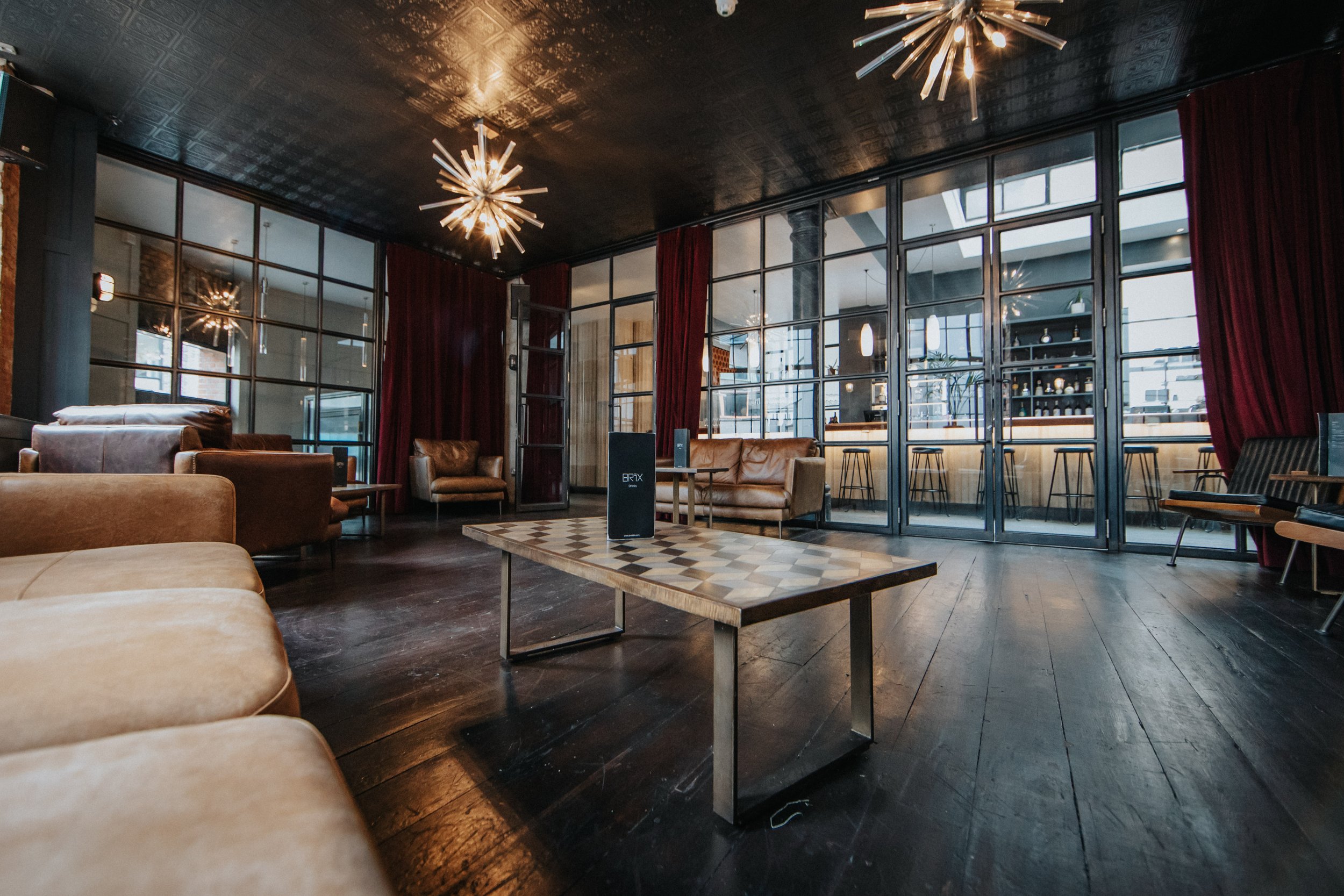 BRIX LDN main dining room with lounge seating for networking receptions and VIP events.