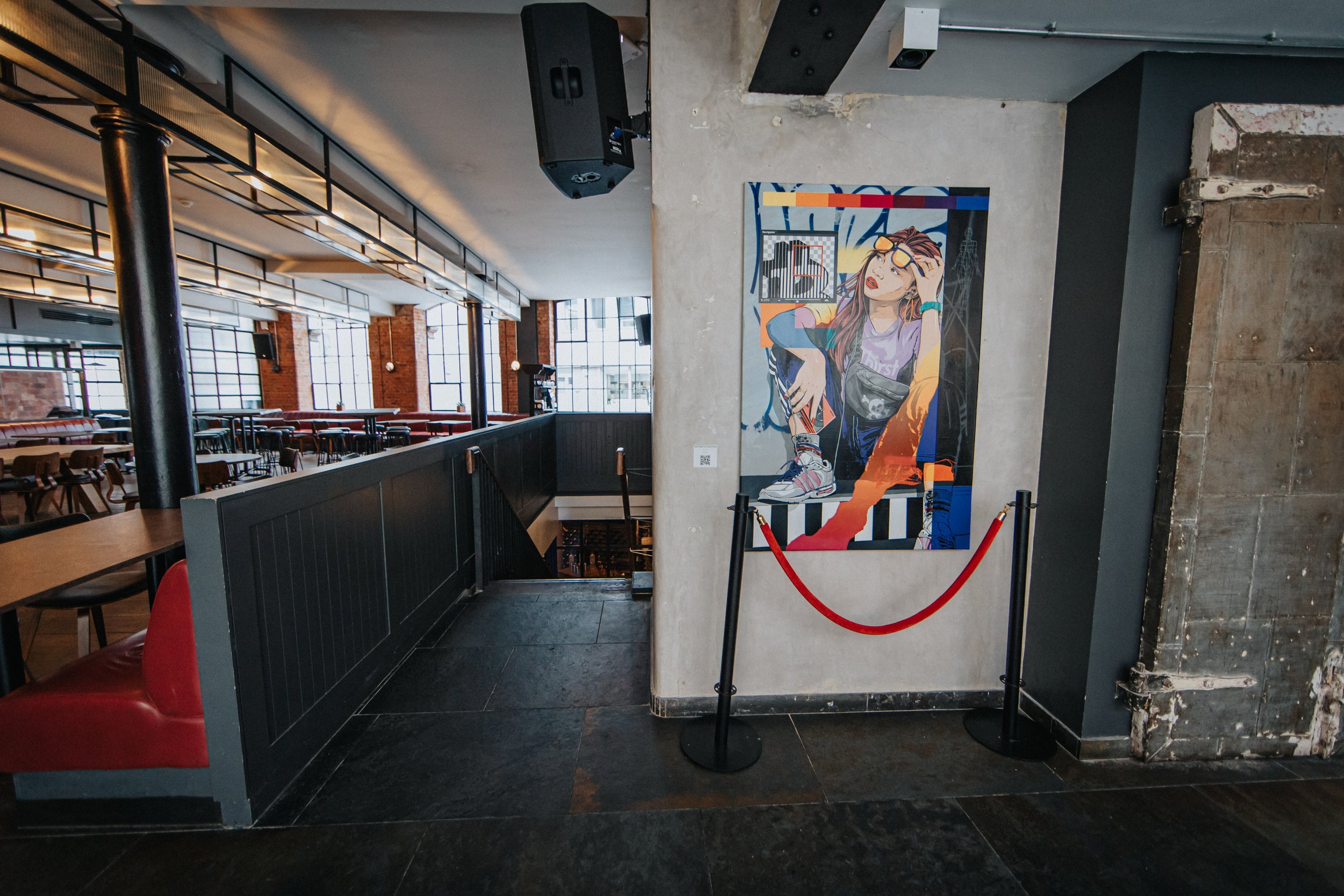 BRIX LDN industrial event space: creative lounge for art-forward networking and cocktail parties.
