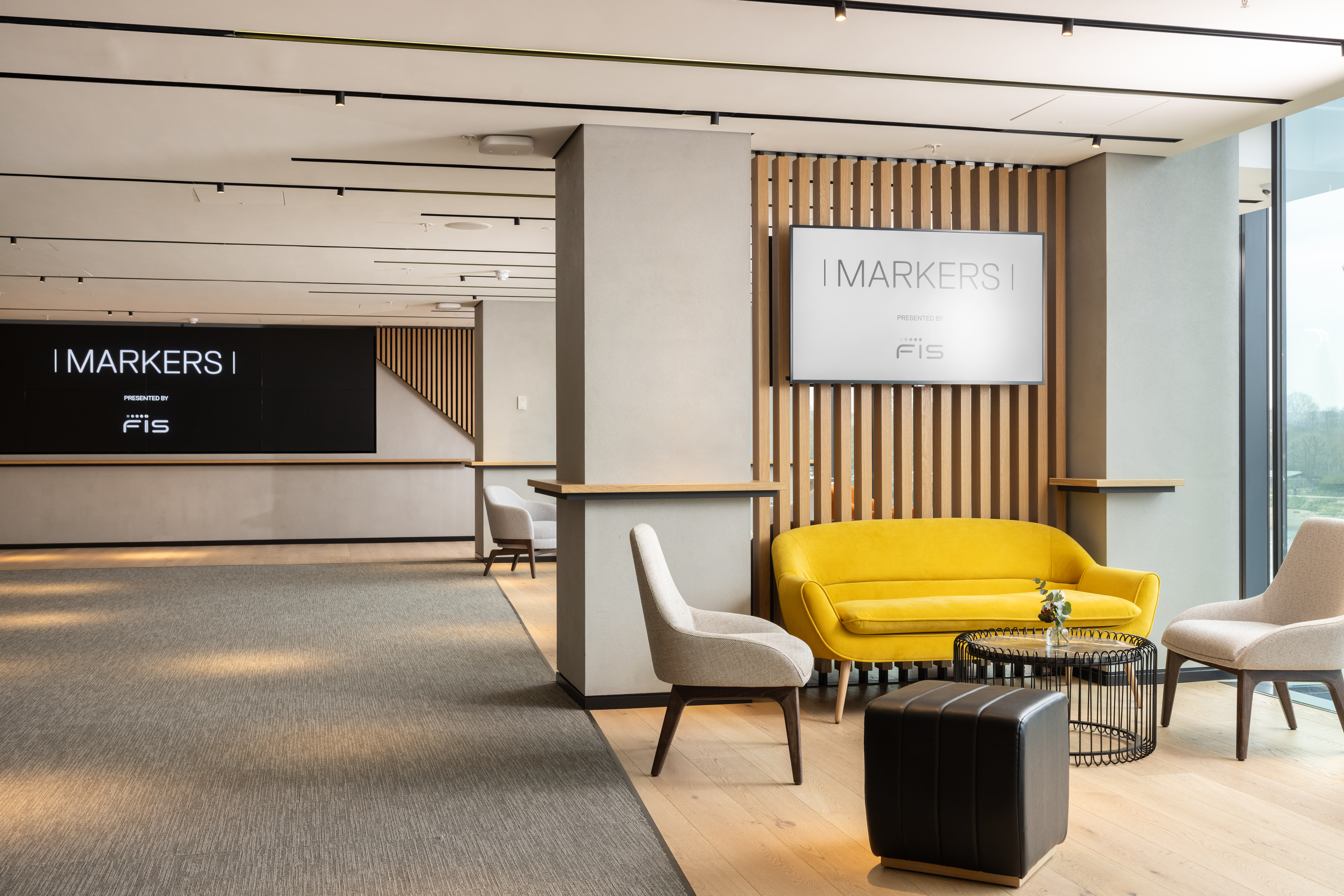 Stylish event space at Fulham Pier, ideal for networking and meetings.