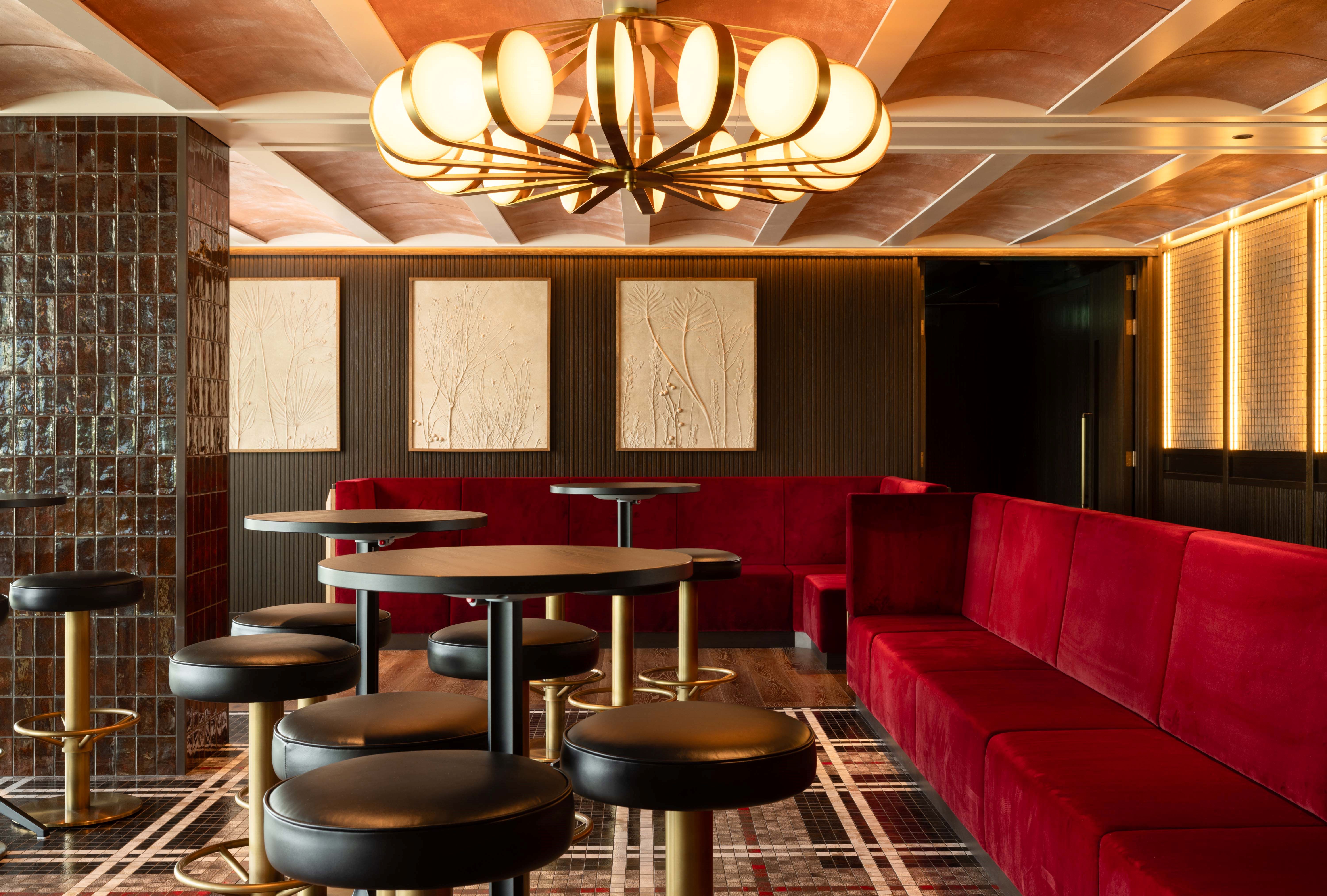 Water's Edge venue in Fulham Pier with plush seating for networking events and gatherings.