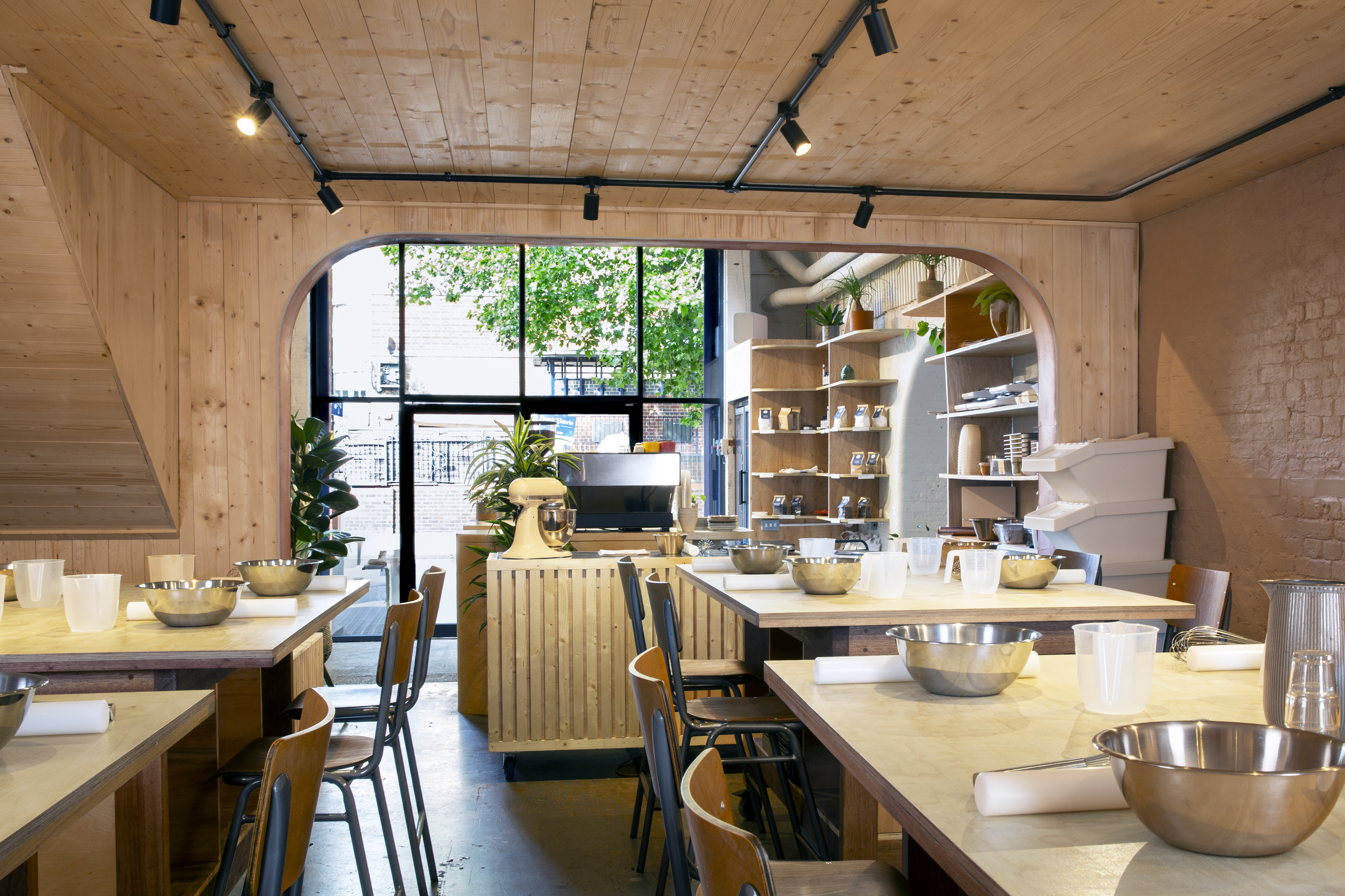 Bakery workshop event space, natural light, team building
