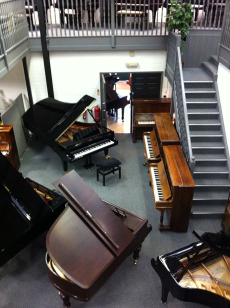 Coach House Pianos showroom floor plan for corporate events and venue hire logistics.