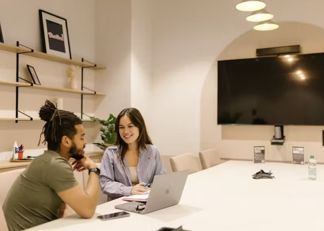Modern meeting room in Runway East Birmingham for collaborative team events and discussions.