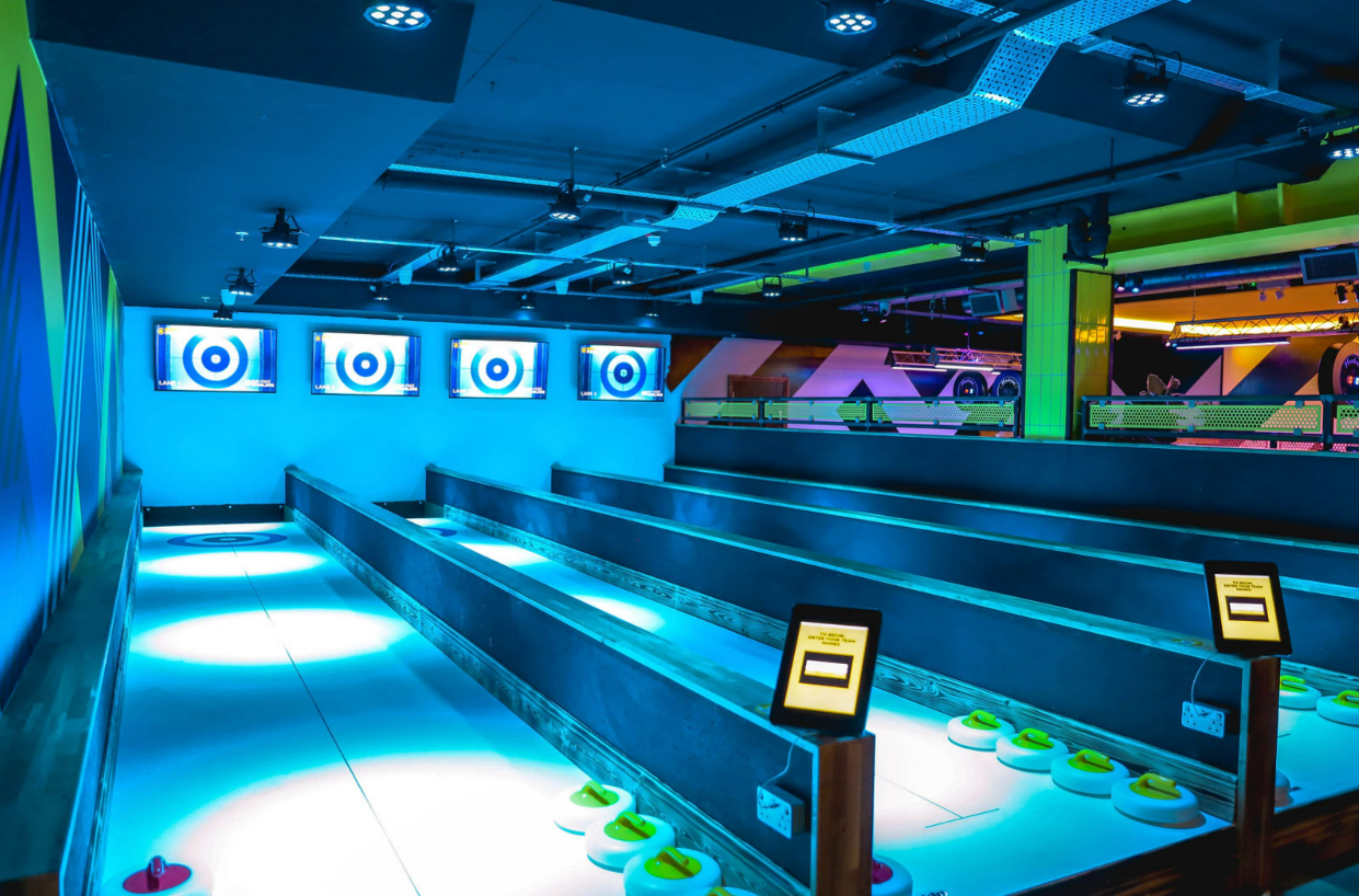 Vibrant bowling alley at The Glide Zone, perfect for corporate events and team-building.