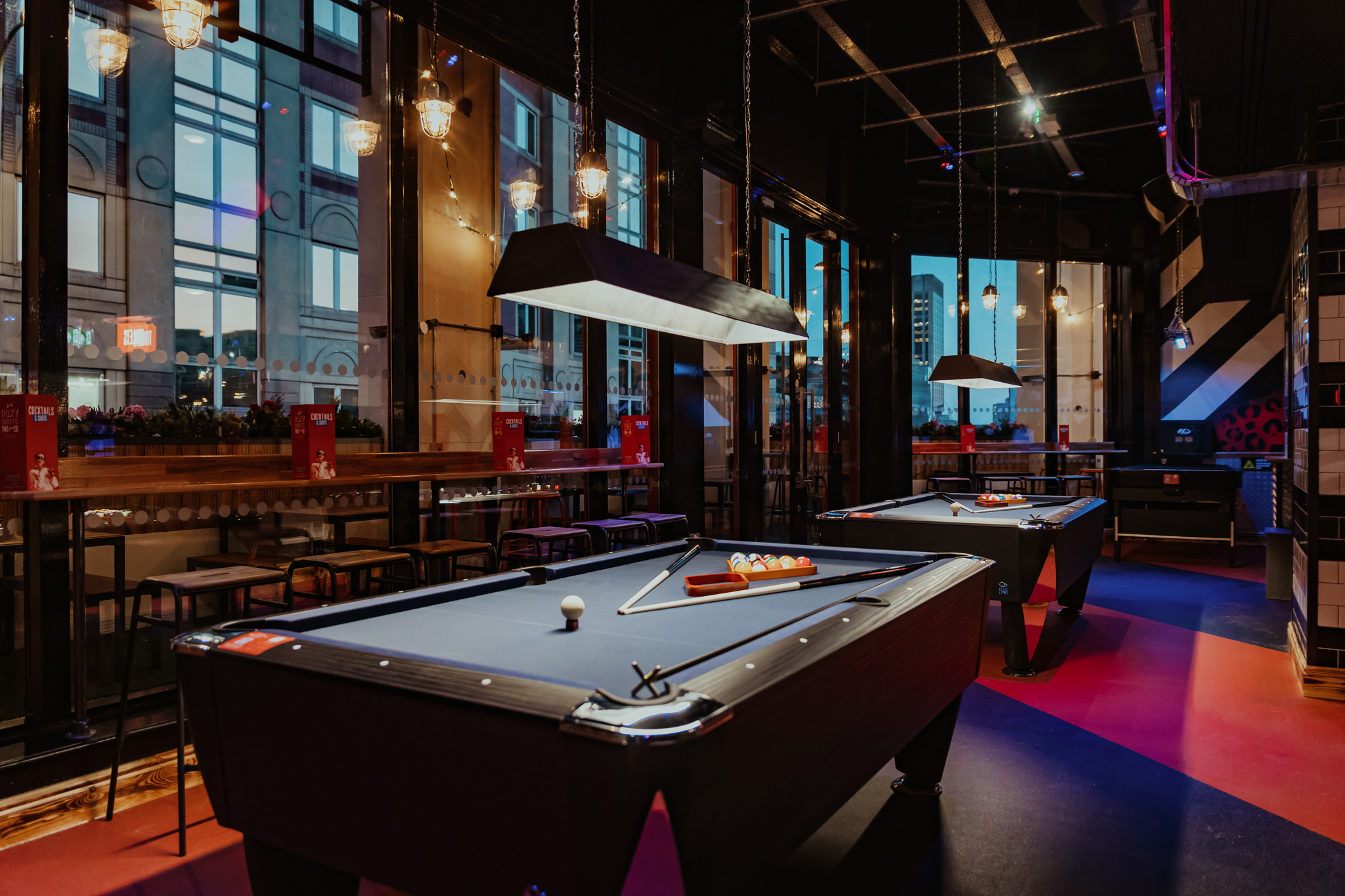 Full Venue Hire at Roxy Ball Room, chic lighting for team-building events and gatherings.