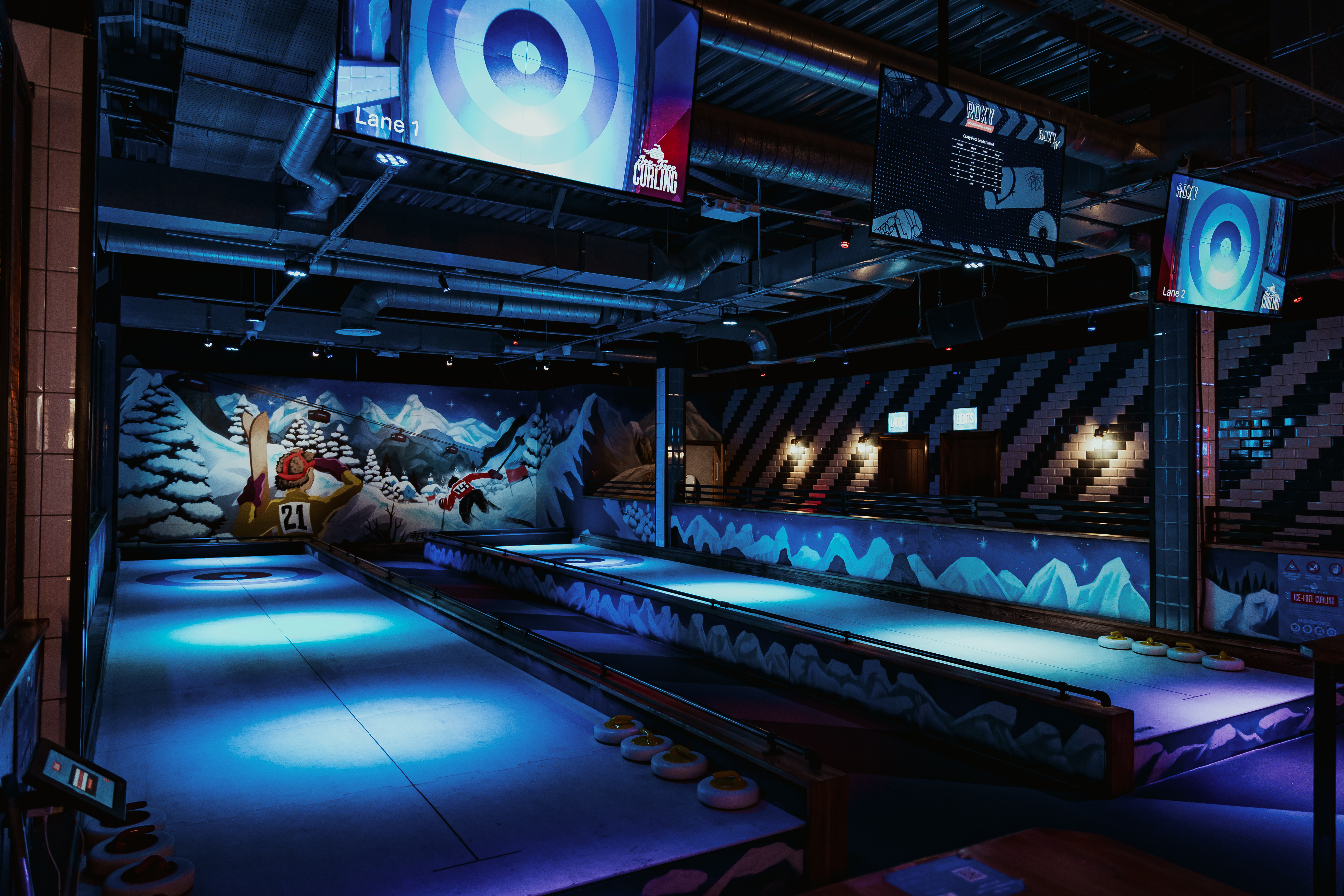 The Lodge at Roxy Lanes, Bristol - vibrant event space ideal for parties and gatherings.