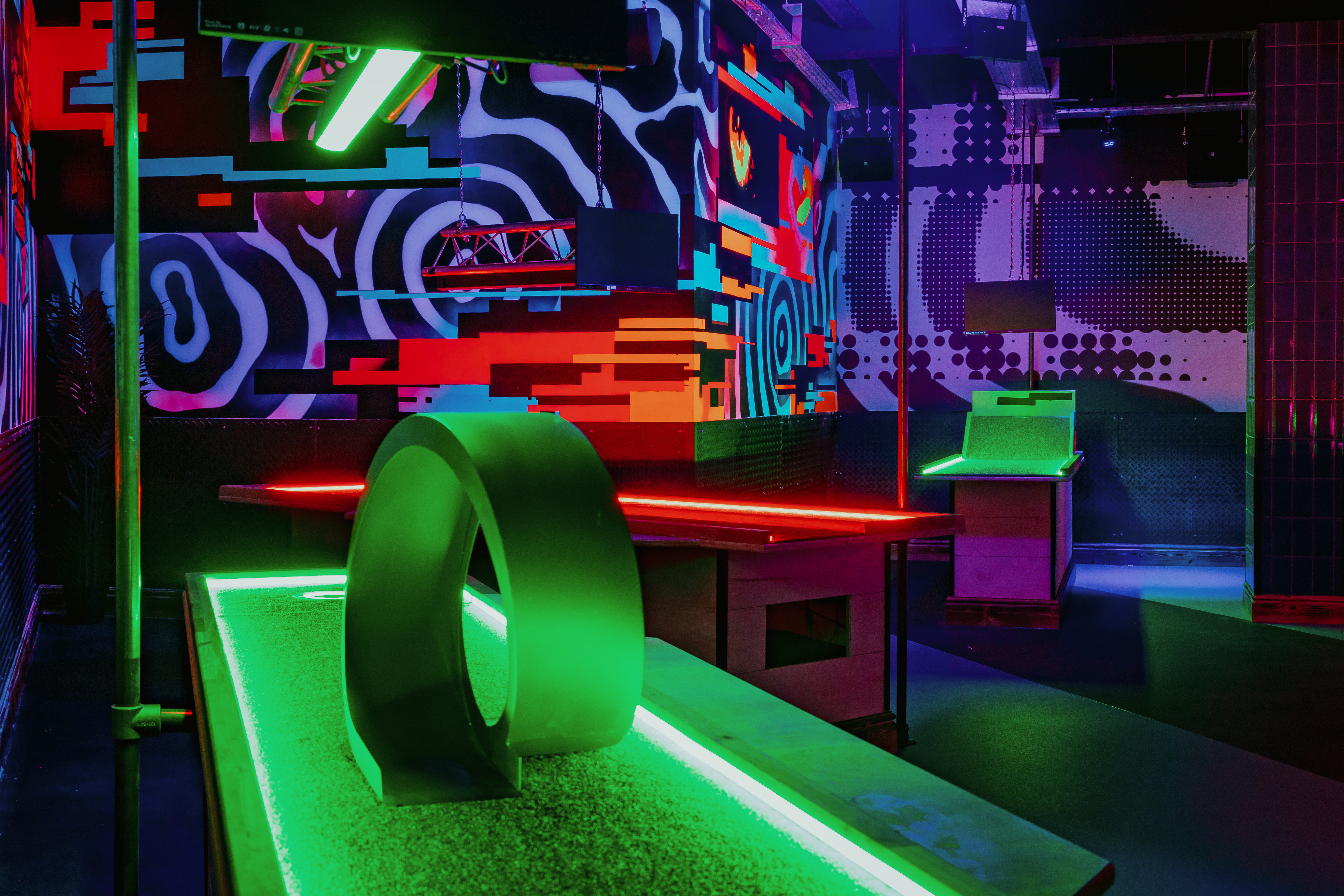 Vibrant event space at Roxy Lanes, Bristol, perfect for creative gatherings and parties.