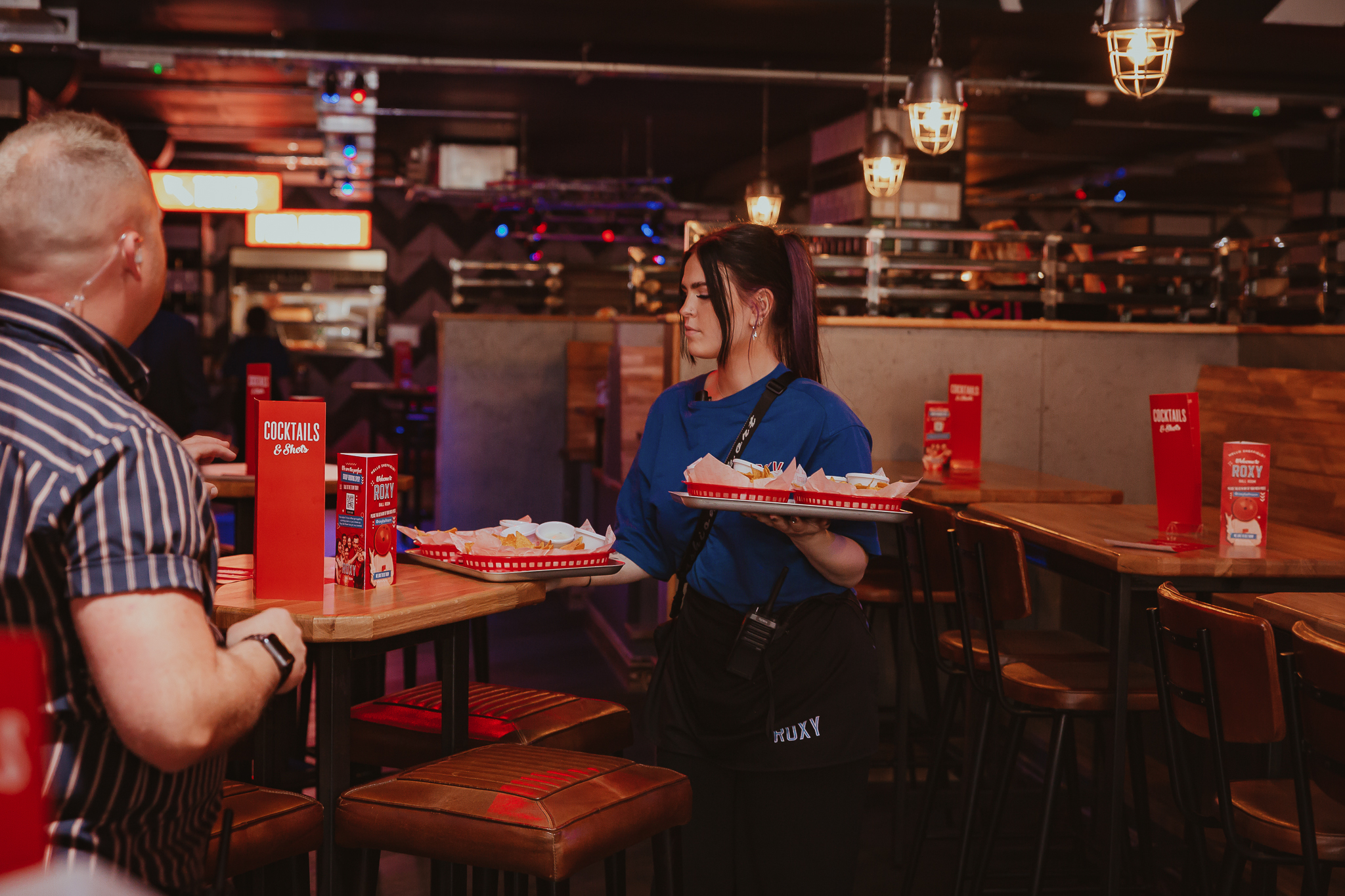 Vibrant dining space in Roxy Ball Room, perfect for social gatherings and team-building.events.