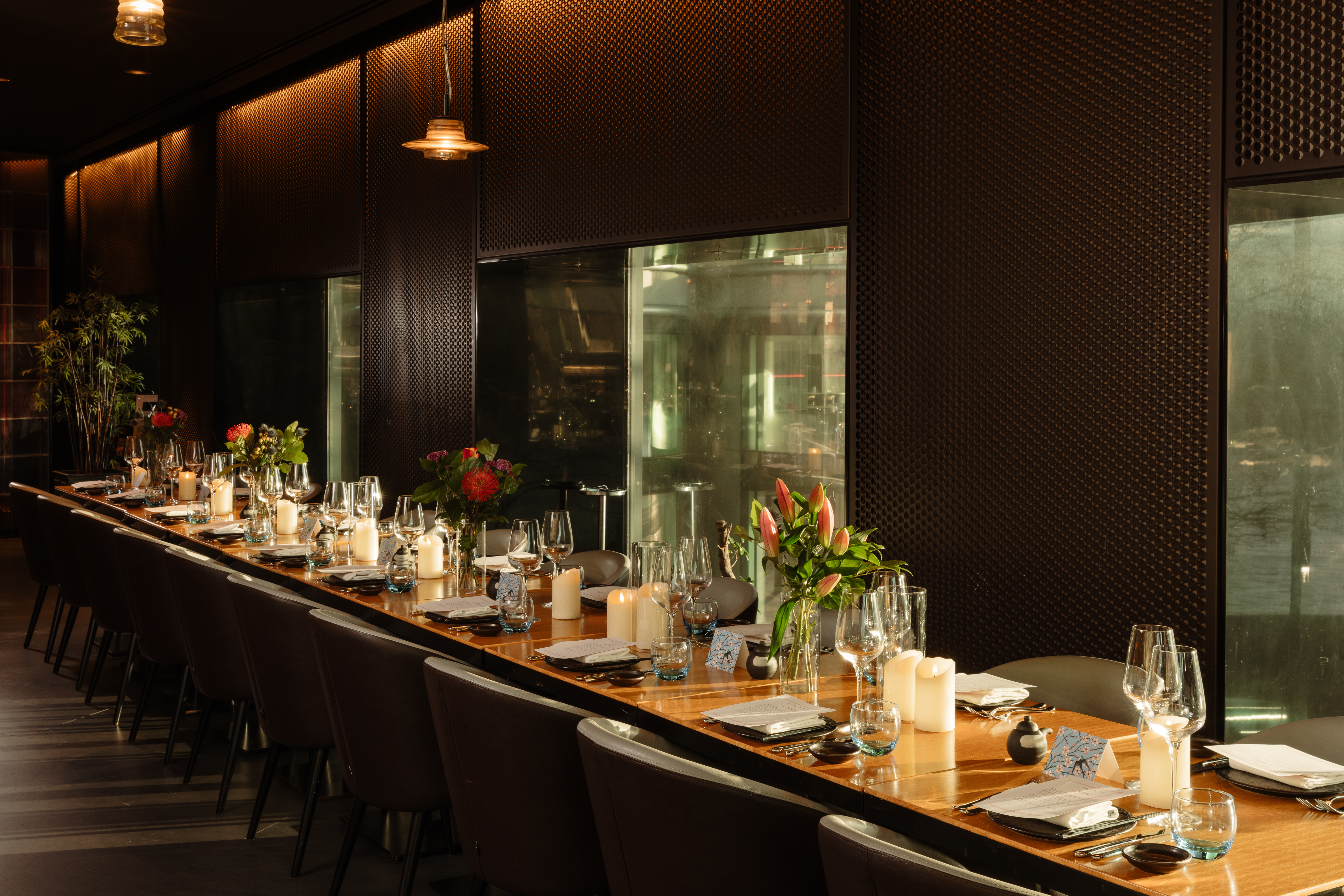 Elegant dining table setup for upscale events at Chino Latino, Park Plaza London Riverbank.