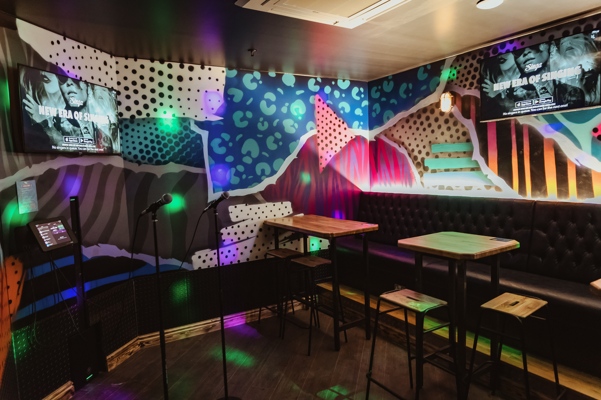 Vibrant event space at Roxy Lanes Cardiff for social gatherings and team-building.