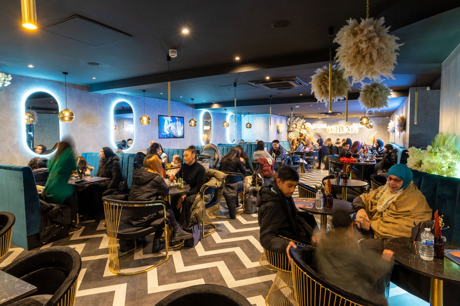 The Urban Chocolatier boutique lounge for networking events and corporate mixers.