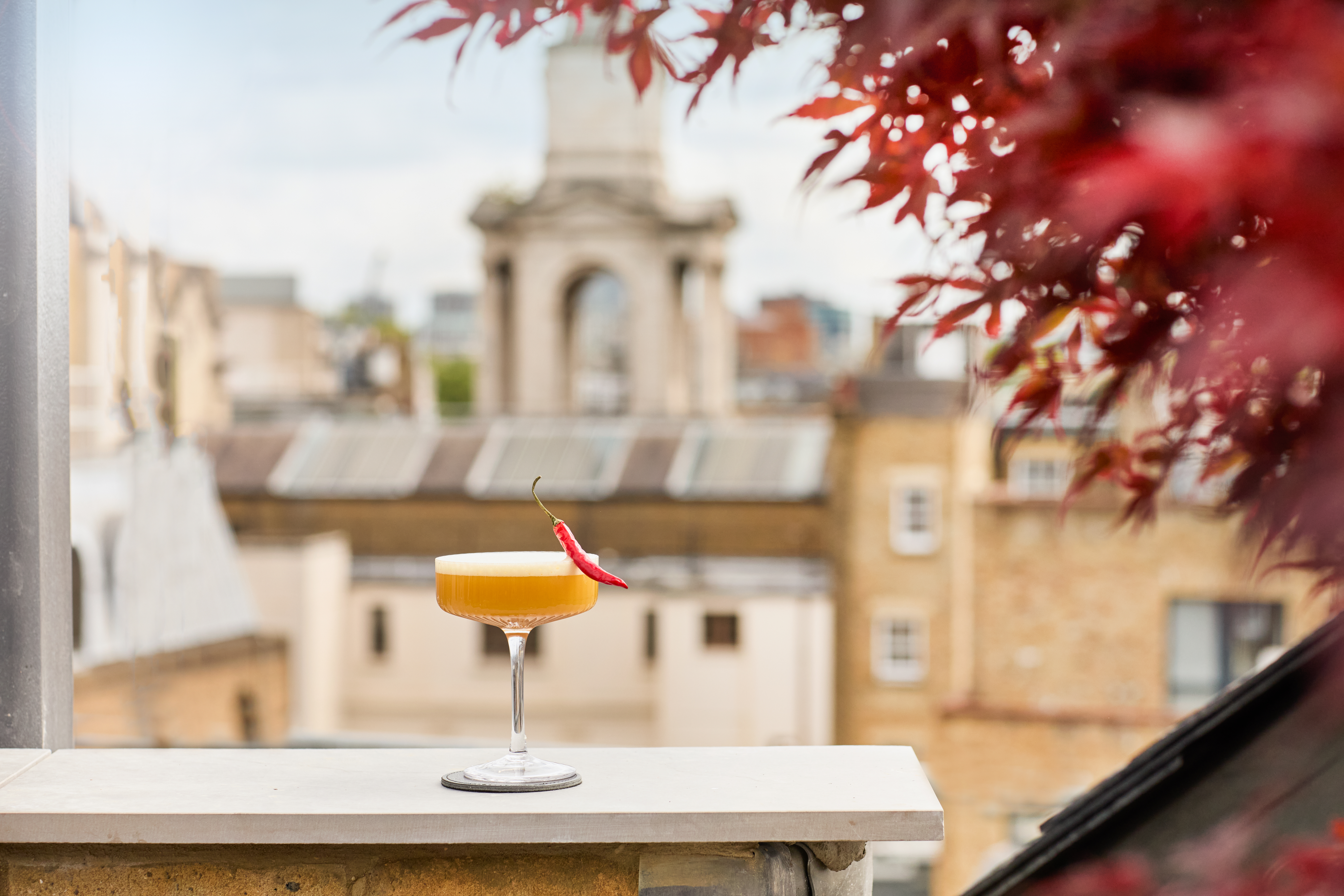 Cocktail on a rooftop at The Chesterfield Mayfair for events and gatherings.