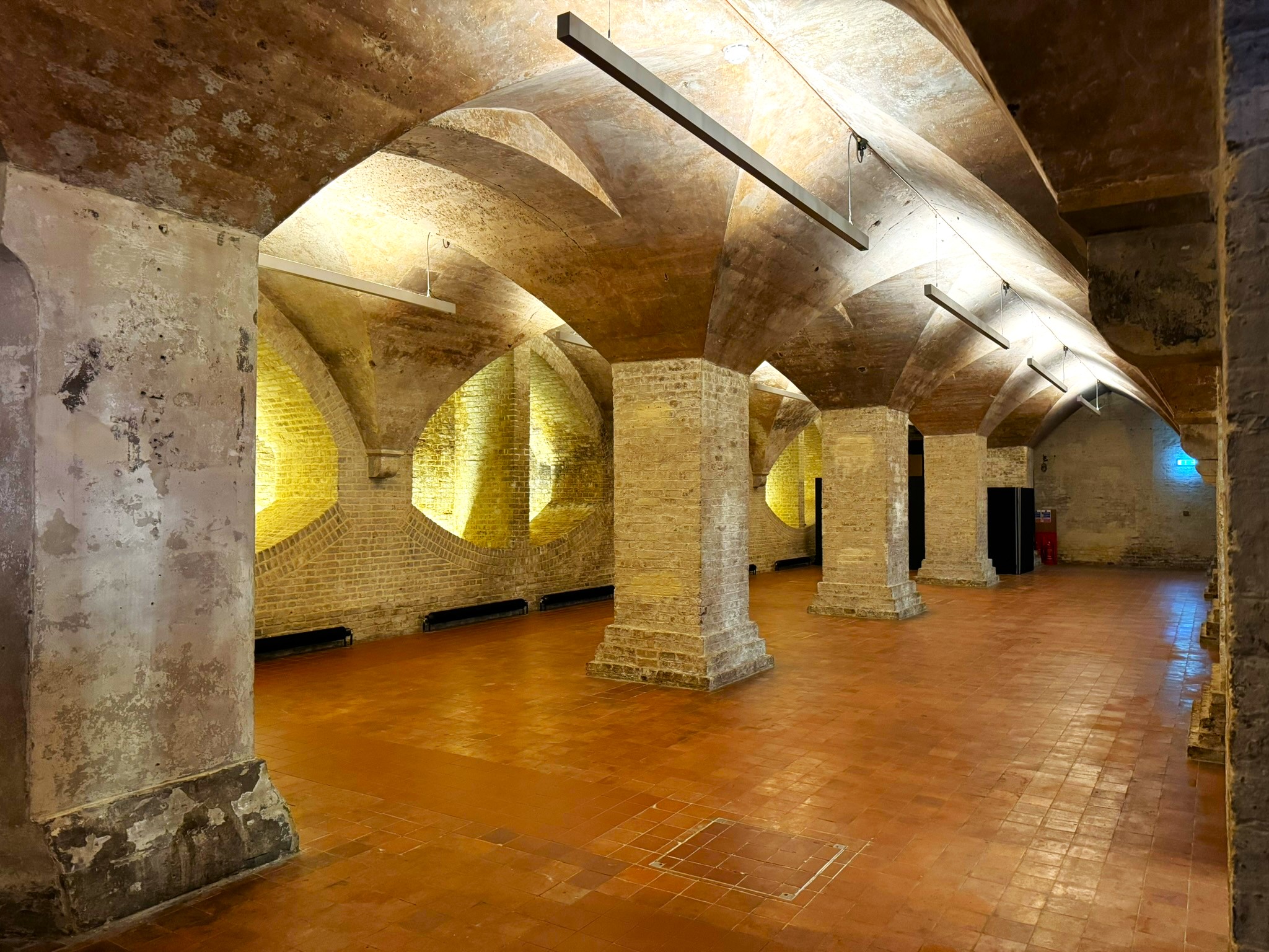 Spacious vaulted underground venue for networking and events at St Mary Magdalene's Paddington.