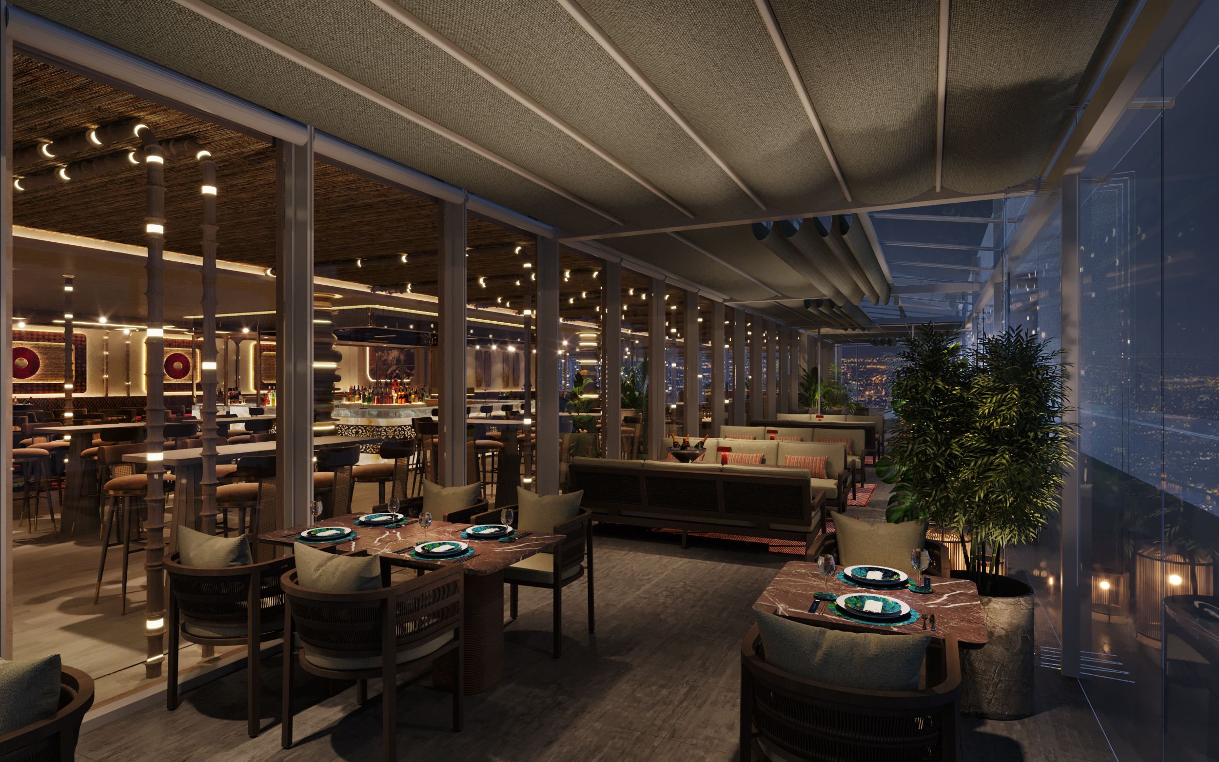 CÉ LA VI London rooftop venue hire, city view, corporate event