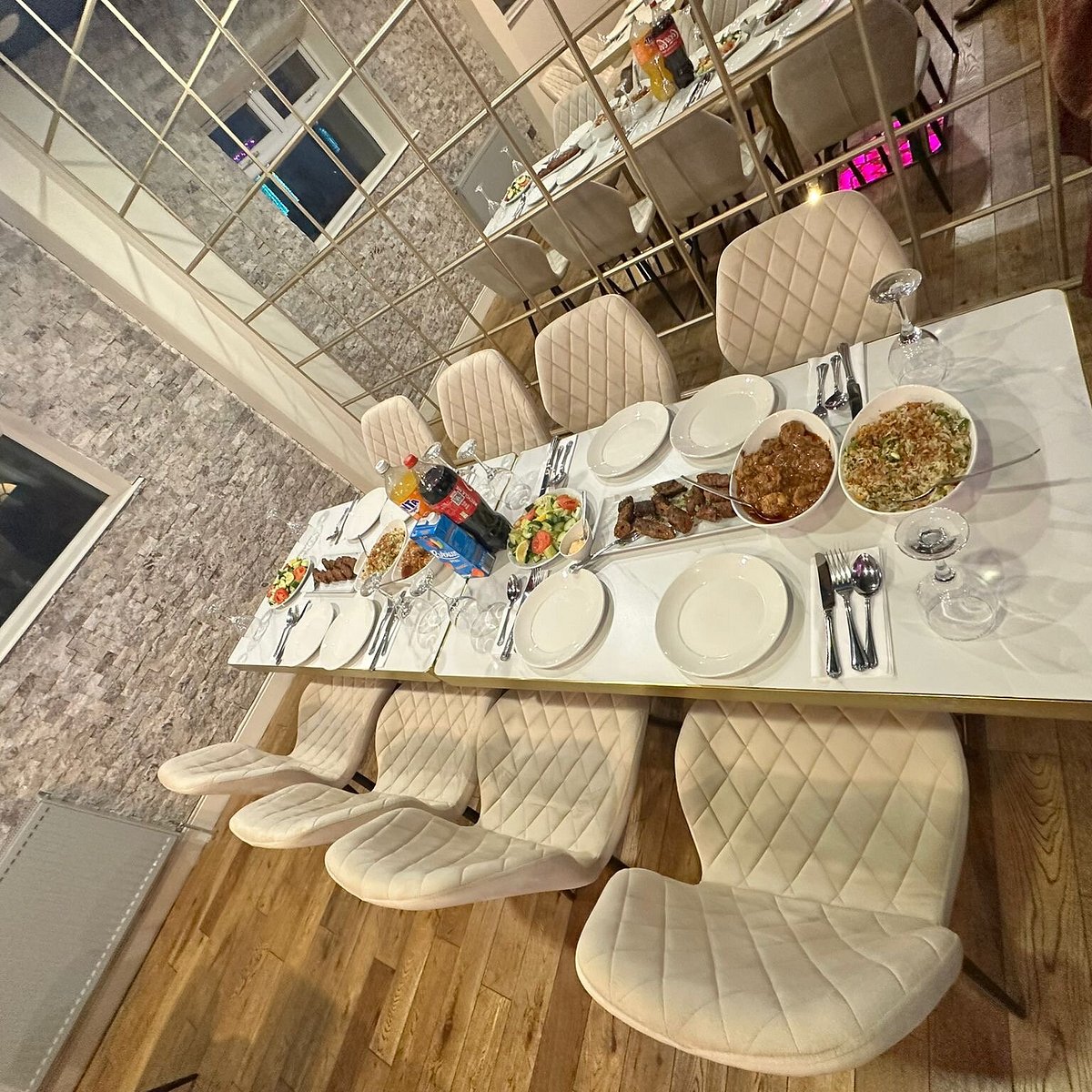 Spice Lounge Datchet: Elegant restaurant dining setup for group catering and private events.