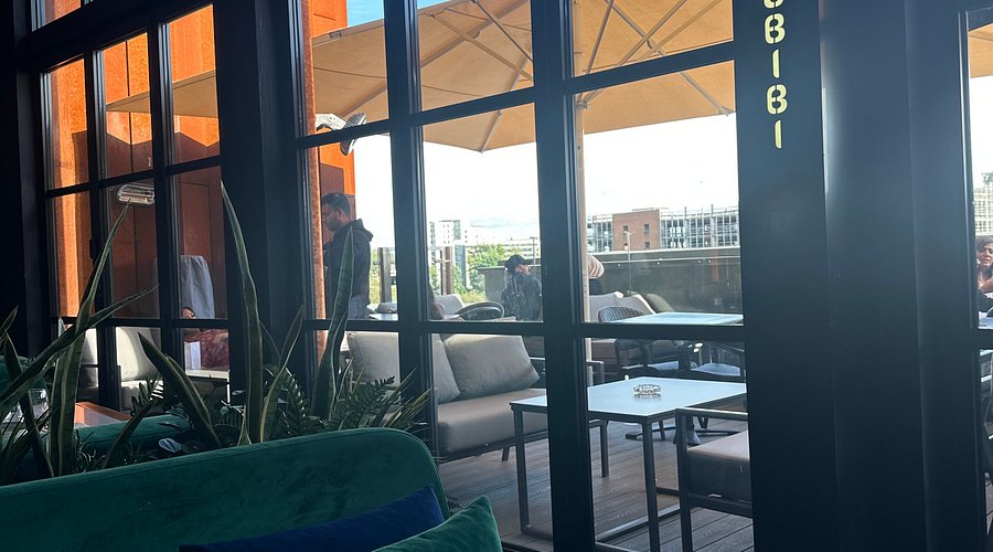 Rooftop lounge at Habbibi restaurant for outdoor corporate breakout sessions and receptions.