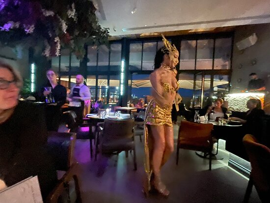 Live entertainment at Habbibi restaurant featuring costumed performers for hospitality events.