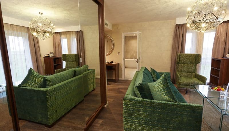 Shropshire Suite VIP lounge with velvet seating for executive meetings and corporate events.